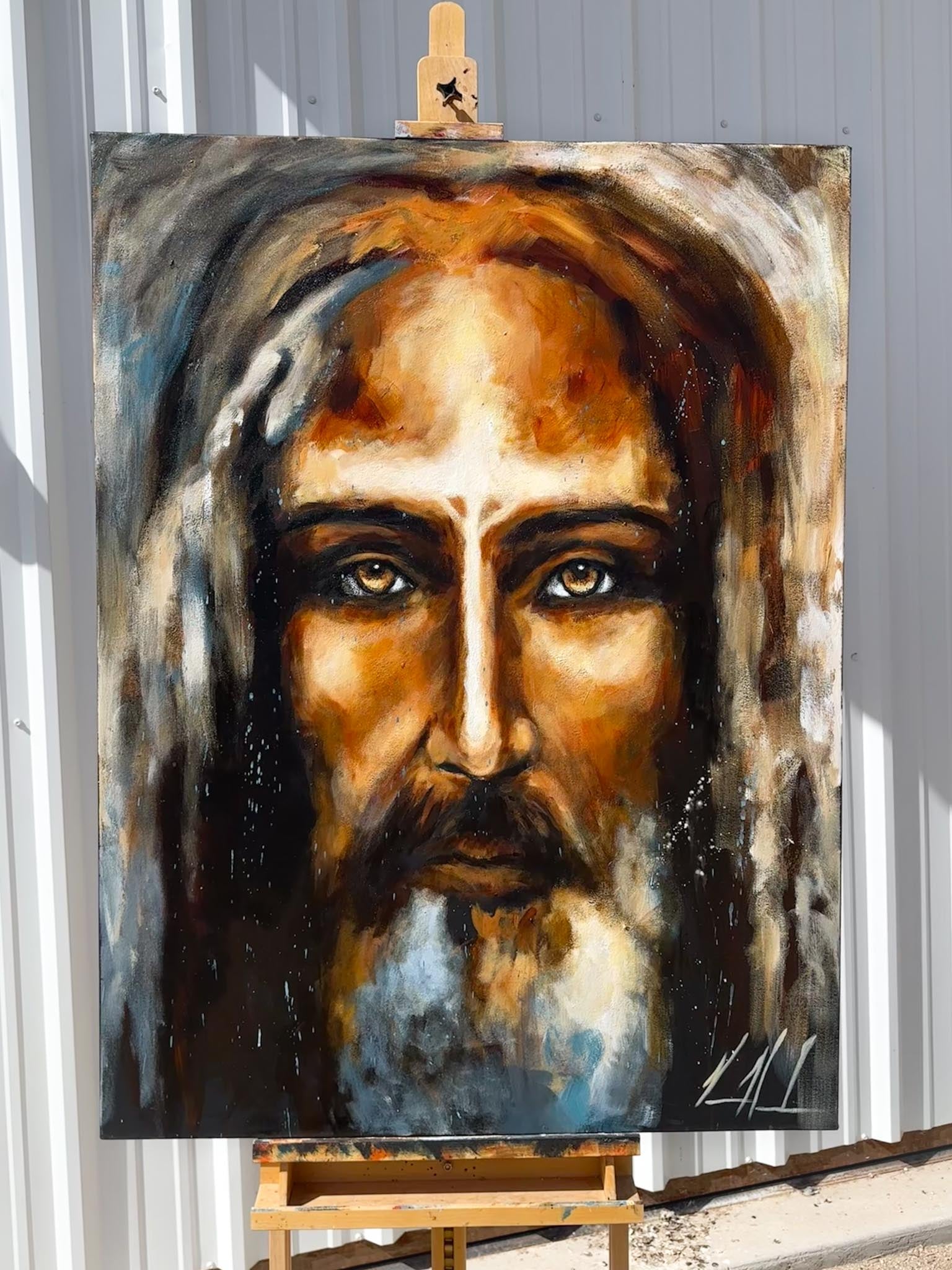 The Shroud of Turin - Resurrection Light - 36”x48” Original Acrylic Painting Original Painting Vanessa Horabuena