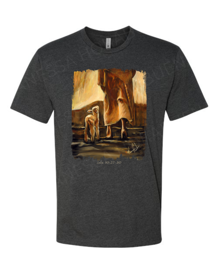 My Sheep Listen to My Voice - Fall Edition - Unisex T-Shirt Poly-Blend Vanessa Horabuena Short Sleeve Charcoal Small