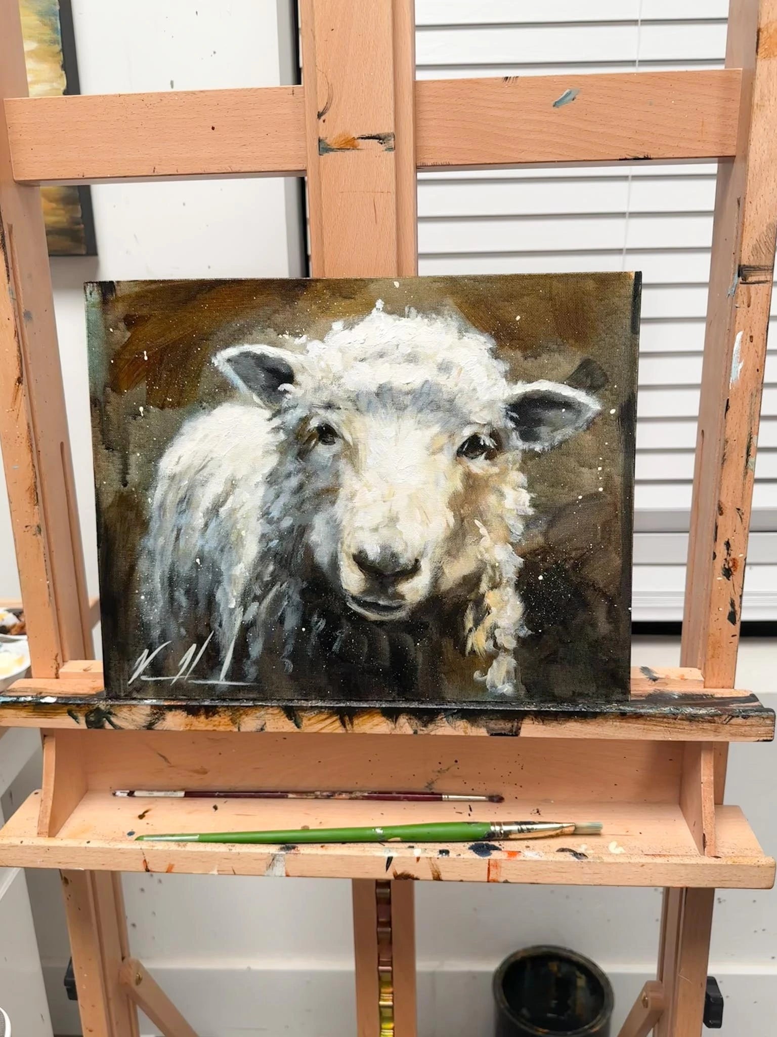 Waiting for the Shepherd - 11”x14” Original Acrylic Painting