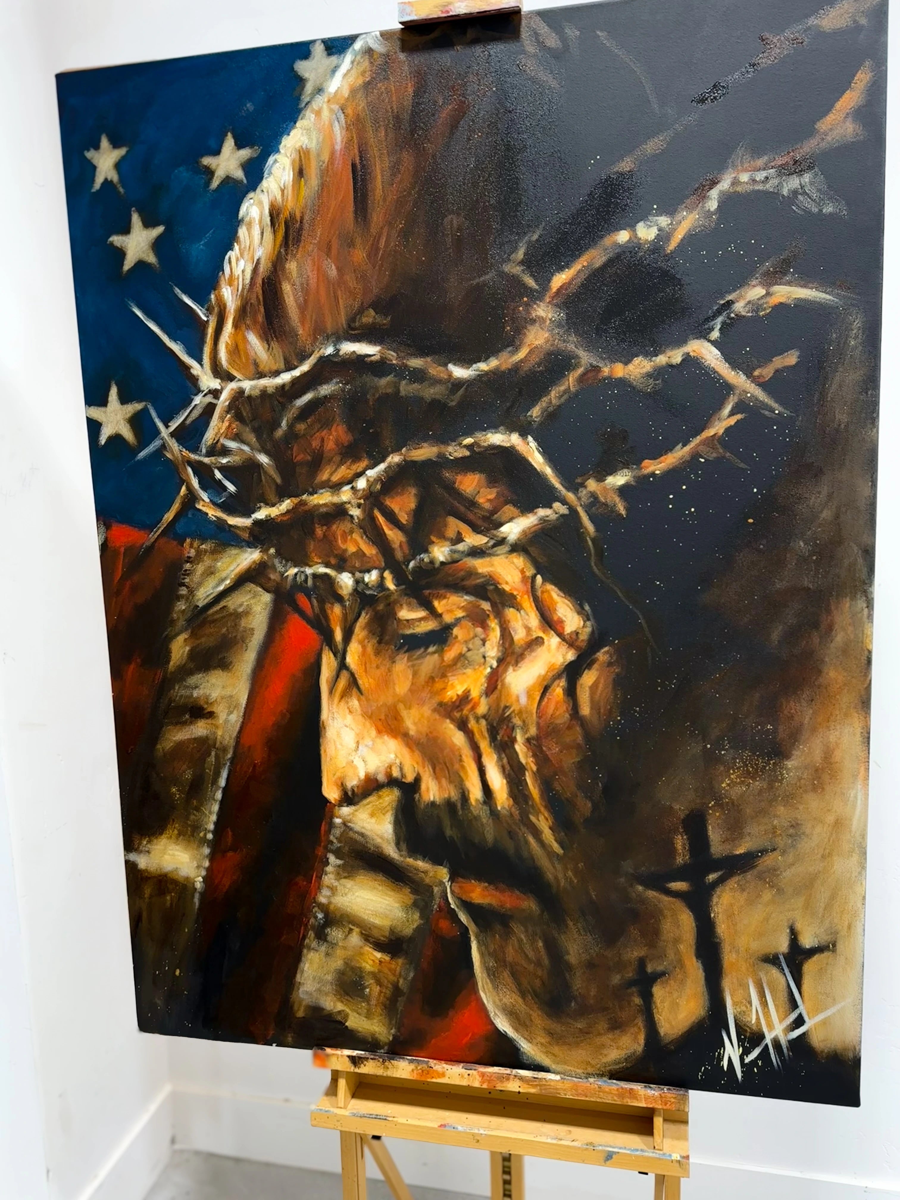 One Nation Under God - 36”x48” Original Acrylic Painting Original Painting Vanessa Horabuena