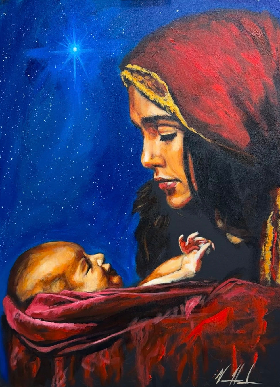 A Savior is Born - 30”x40” Original Acrylic Painting Original Painting Vanessa Horabuena