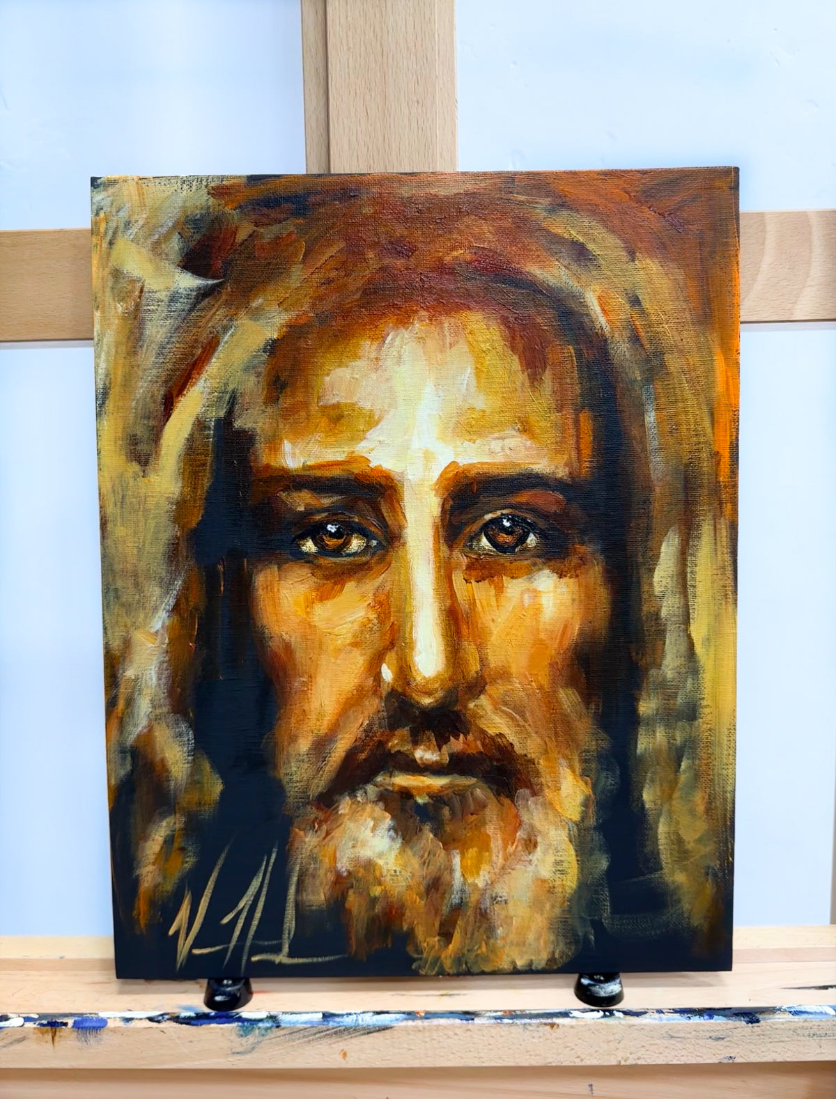 The Shroud of Turin - Resurrection Light - 11”x14” Original Acrylic Painting
