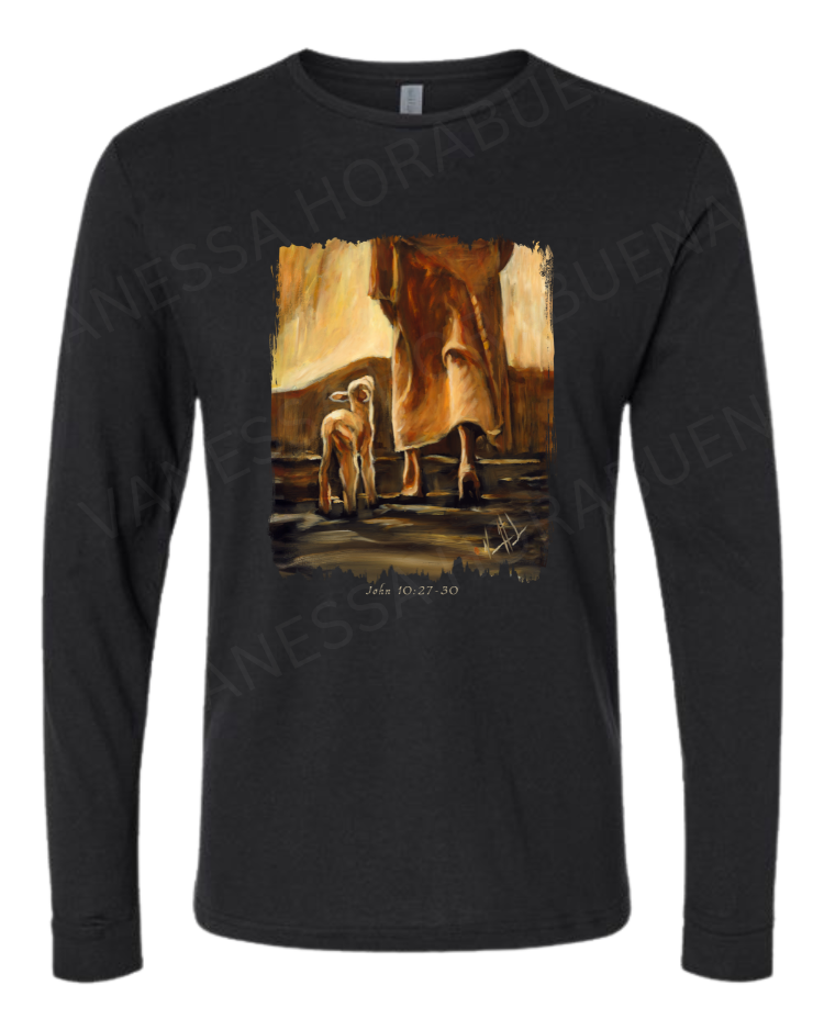 My Sheep Listen to My Voice - Fall Edition - Unisex T-Shirt Poly-Blend Vanessa Horabuena Long Sleeve Black Small