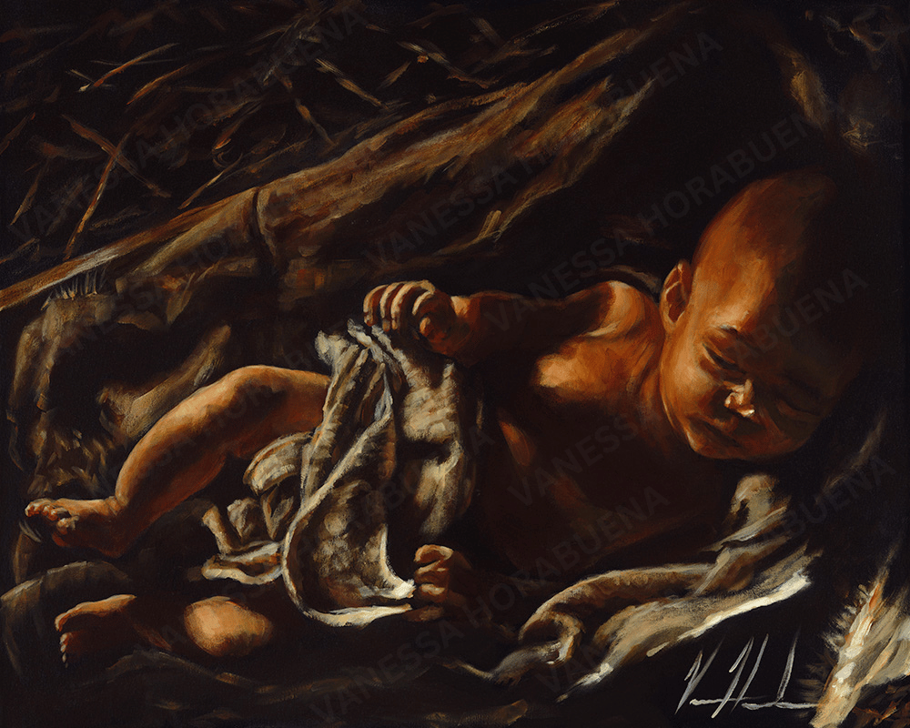 God With Us (Hand Embellishment Canvas Print) Jesus Art Print Vanessa Horabuena