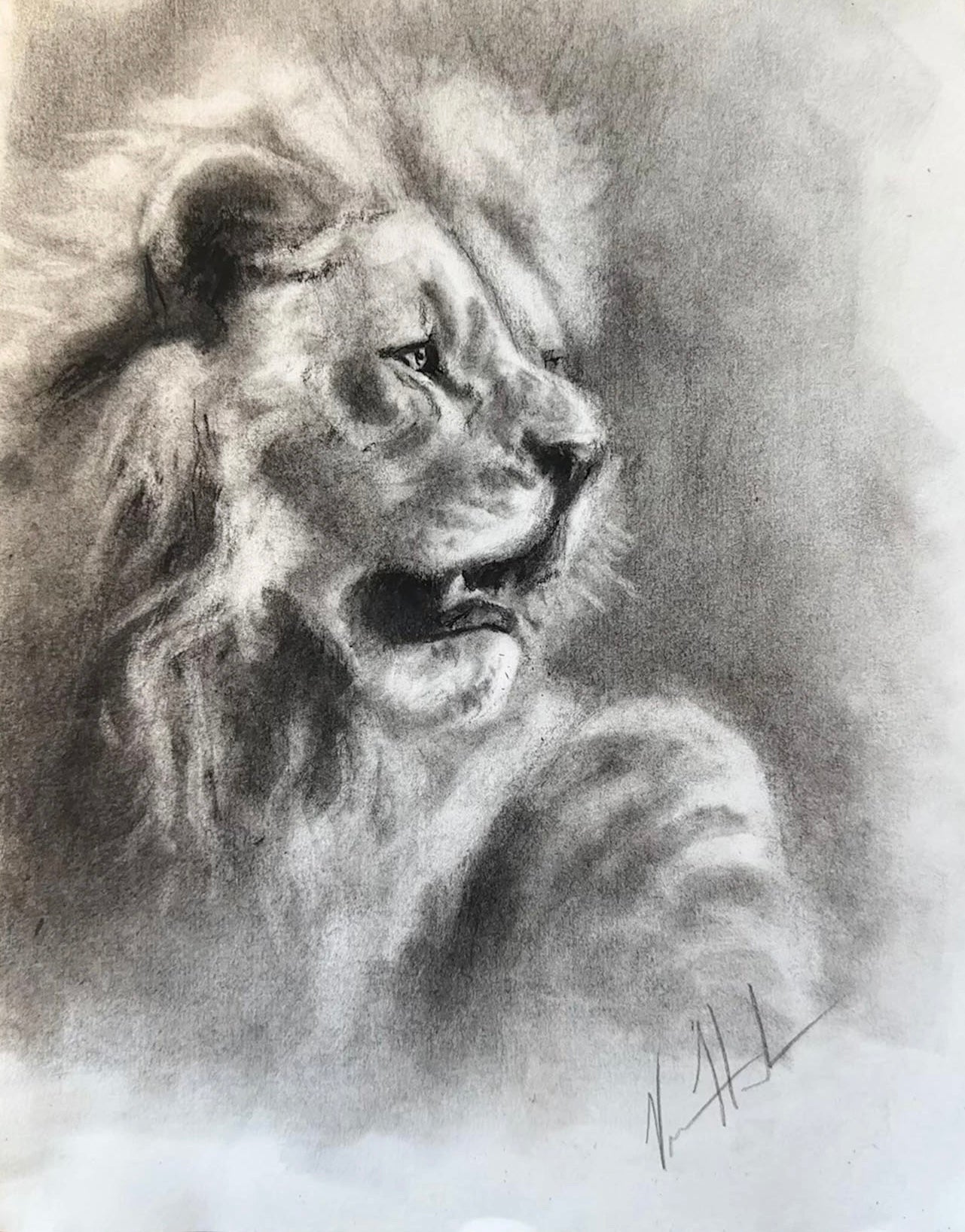 Make Ready - 9”x11.5” Original Charcoal Drawing Original Painting Vanessa Horabuena