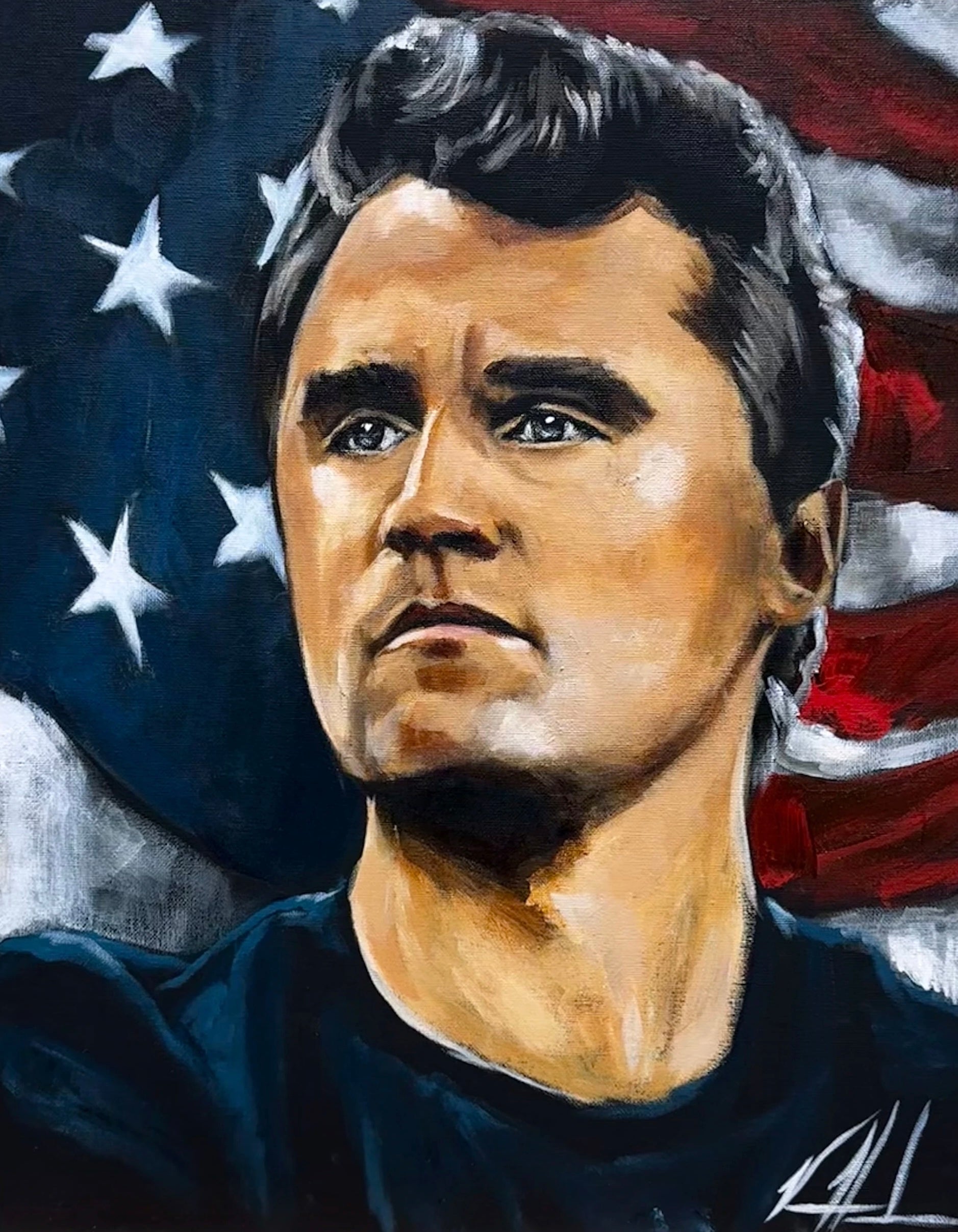 Charlie Kirk - The American Martyr - 16”x20” Original Acrylic Painting - Practice Painting #3 Original Painting Vanessa Horabuena