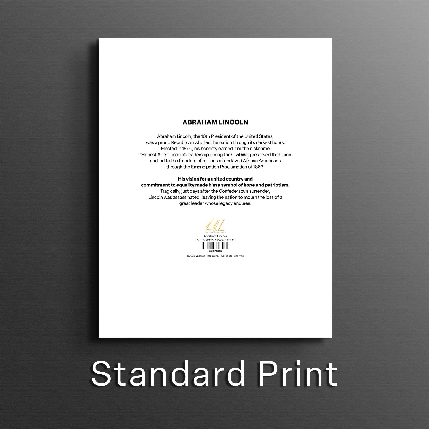 Abraham Lincoln Patriotic Art Print Vanessa Horabuena