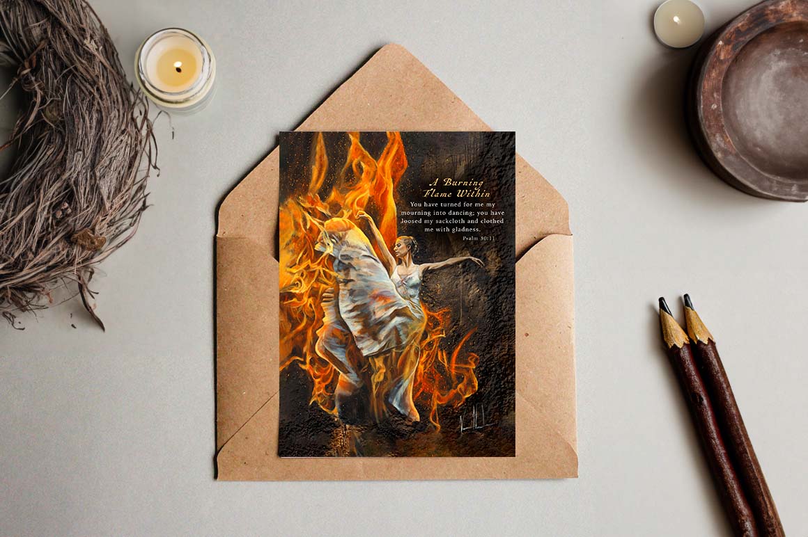 A Burning Flame Within Greeting Card Vanessa Horabuena