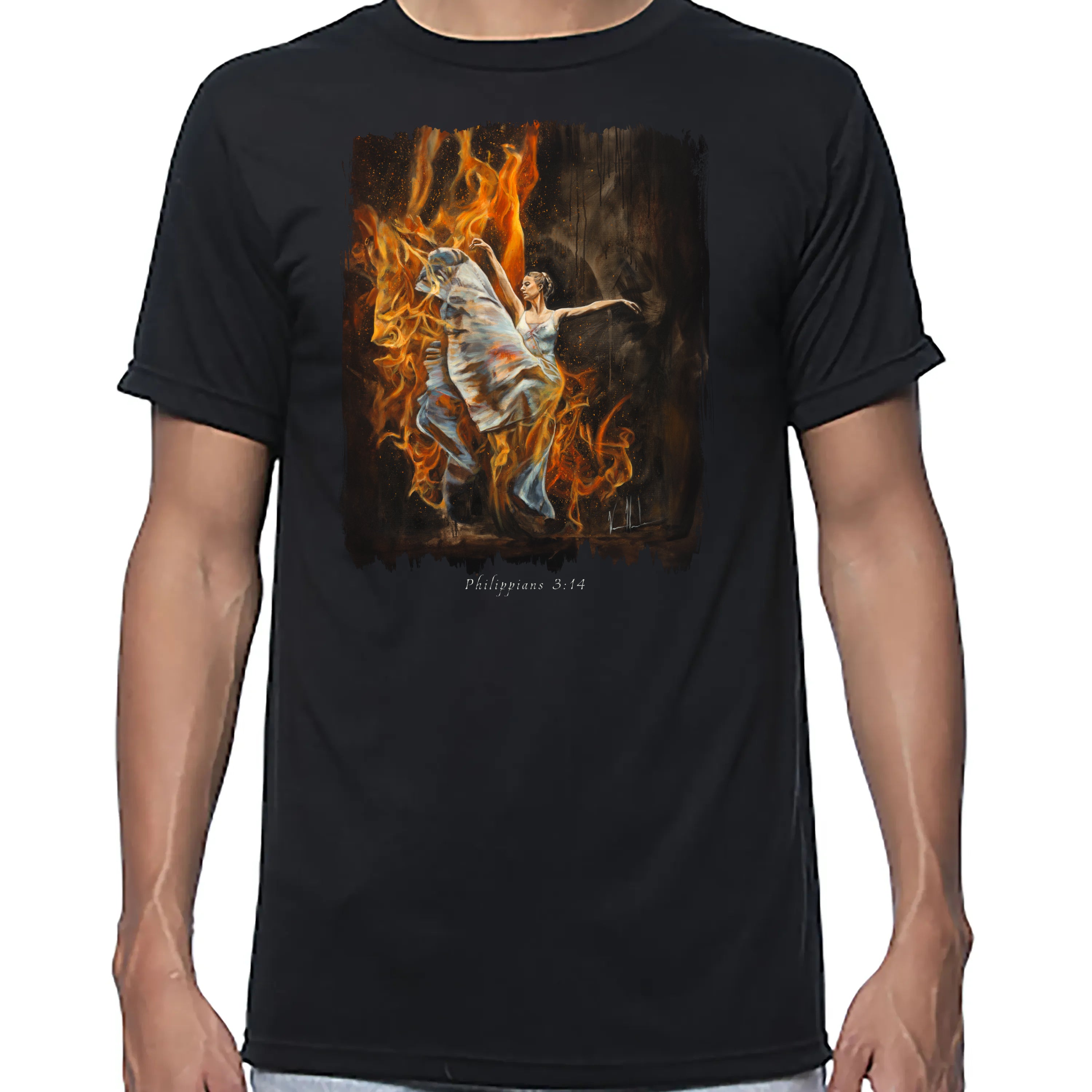 A Burning Flame Within - Unisex T (Premium Organic Fabric) Vanessa Horabuena Bamboo Black Small