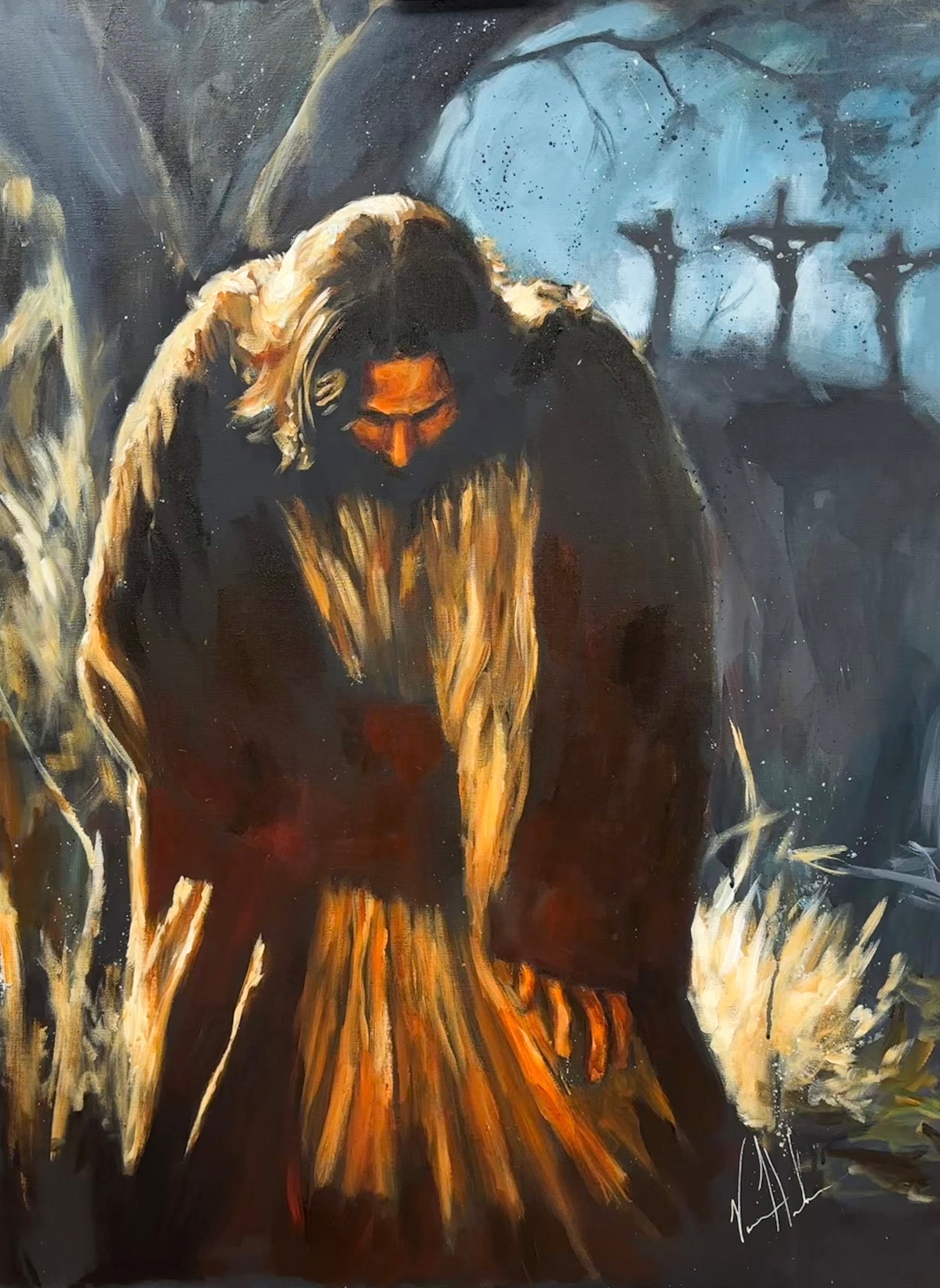 The Faithful Son (Hand Embellished Canvas Print) Jesus Art Print Vanessa Horabuena