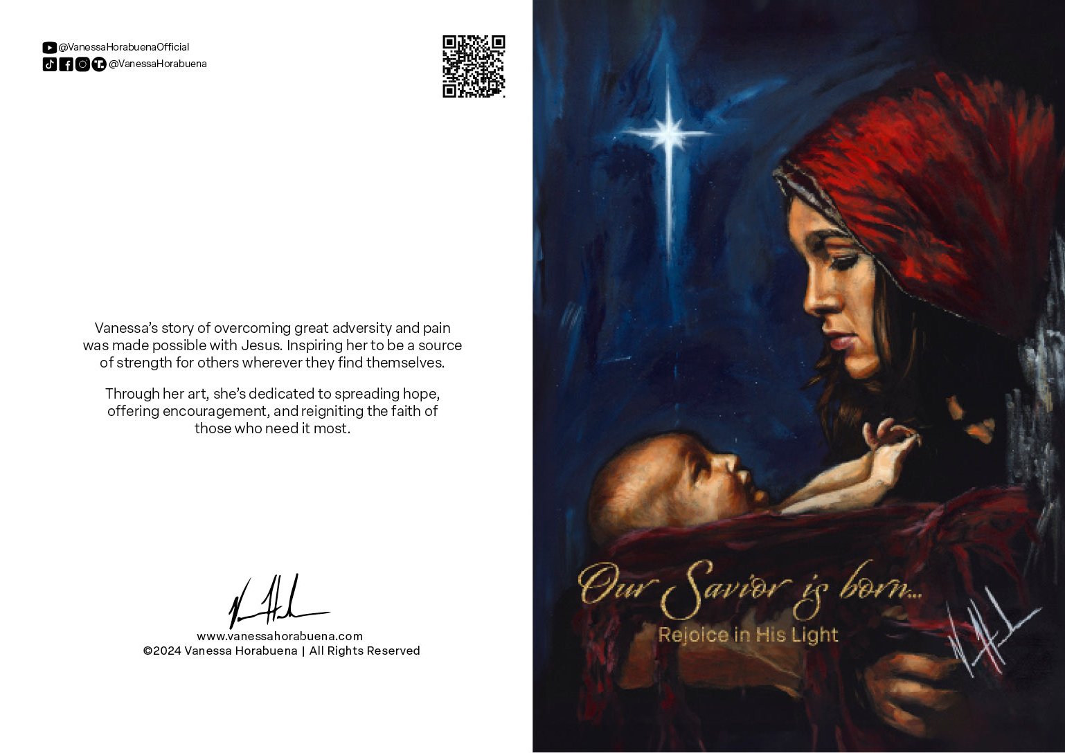 'A Savior is Born' Greeting Card Vanessa Horabuena