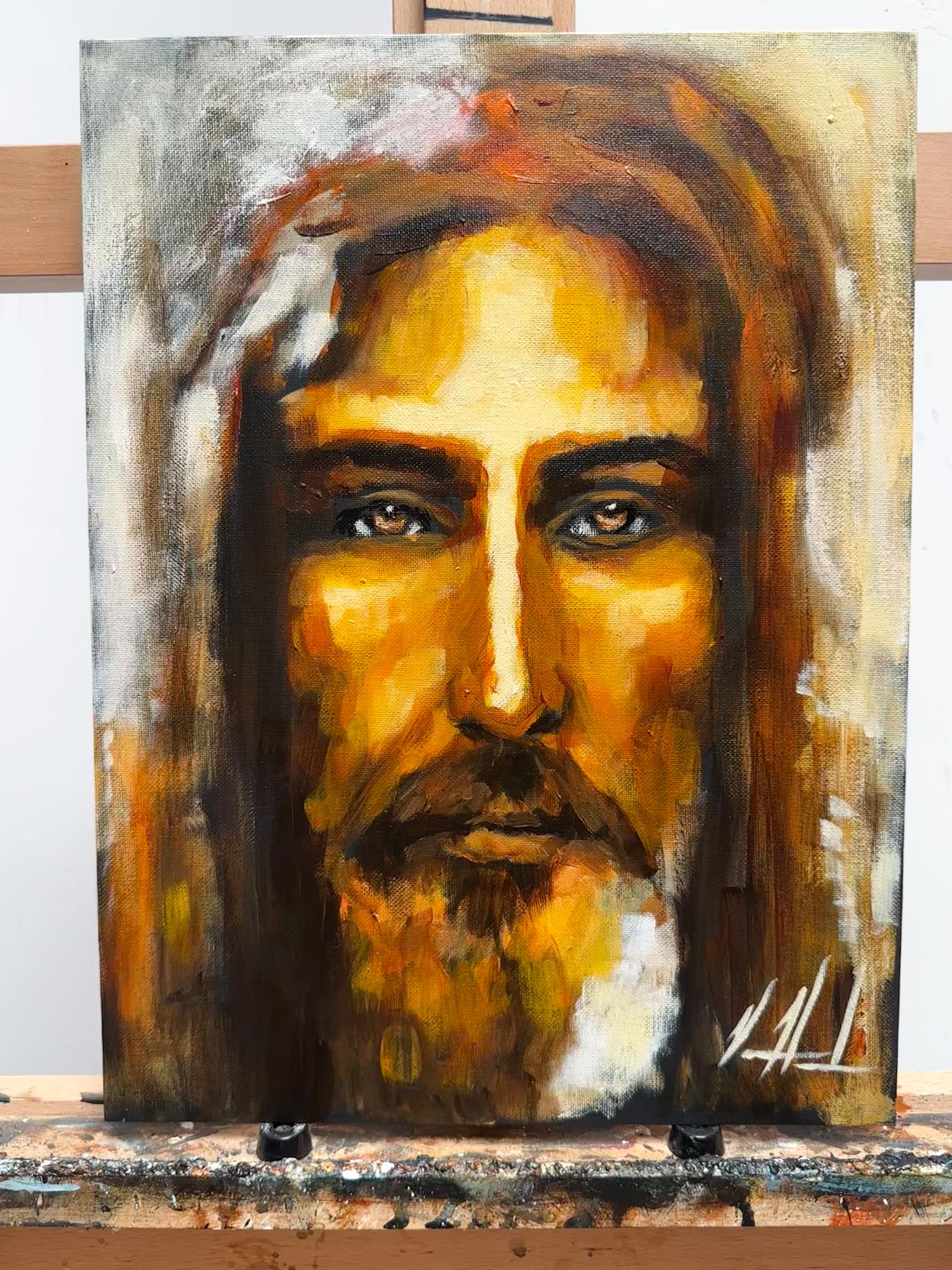 The Shroud of Turin - Resurrection Light - 12”x16” Original Acrylic Painting
