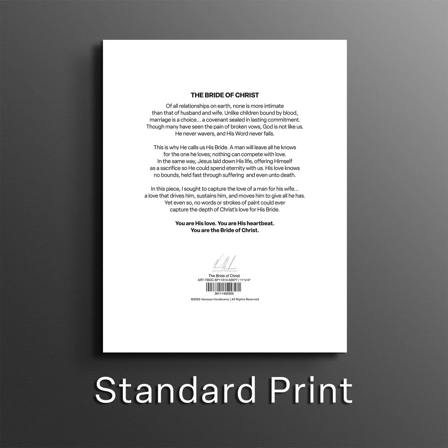 The Bride of Christ Women's Art Print, Jesus Art Print Vanessa Horabuena