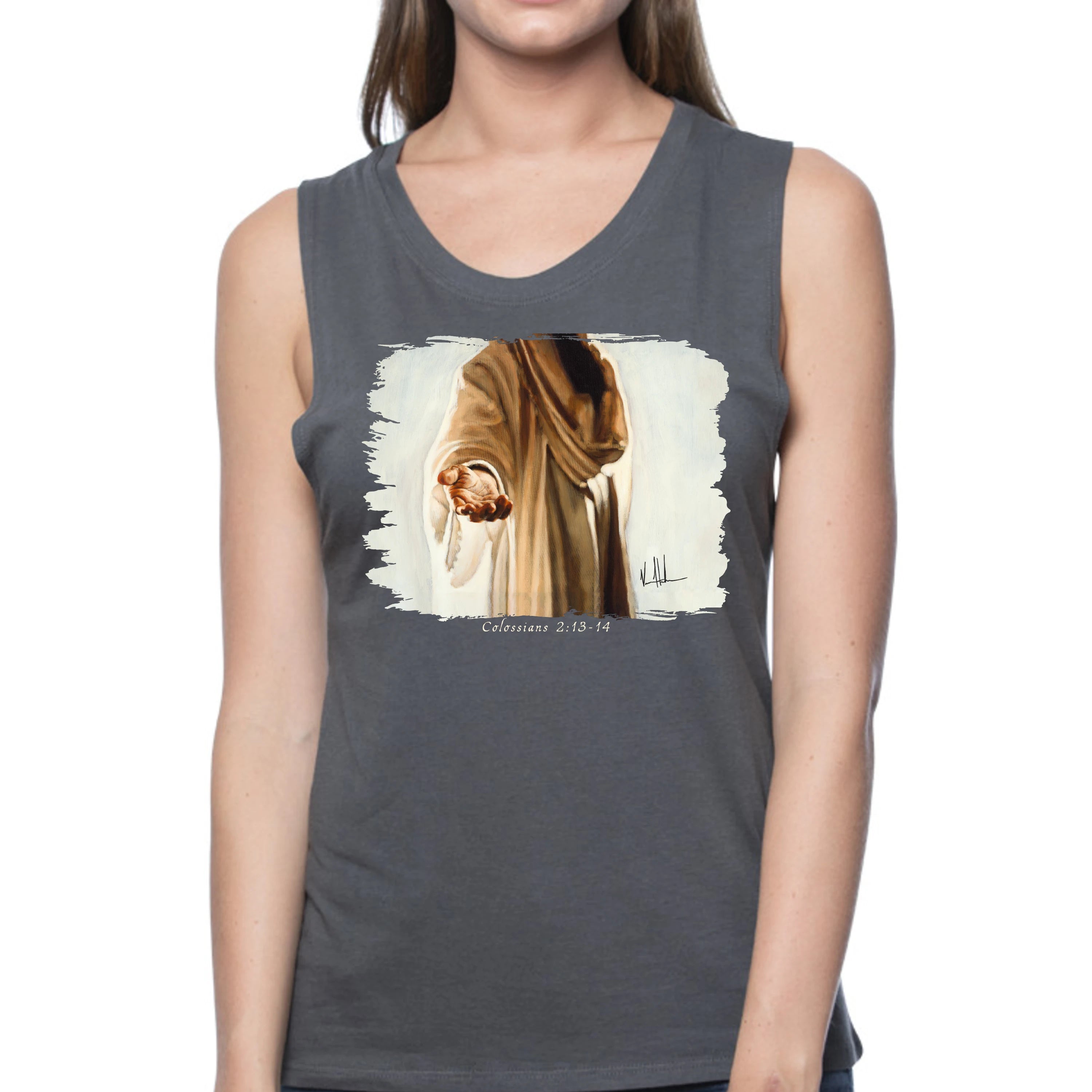 Beckoning - Women's Tank Top (Organic Bamboo) Organic Bamboo Vanessa Horabuena Short Sleeve Pewter (Grey) XS