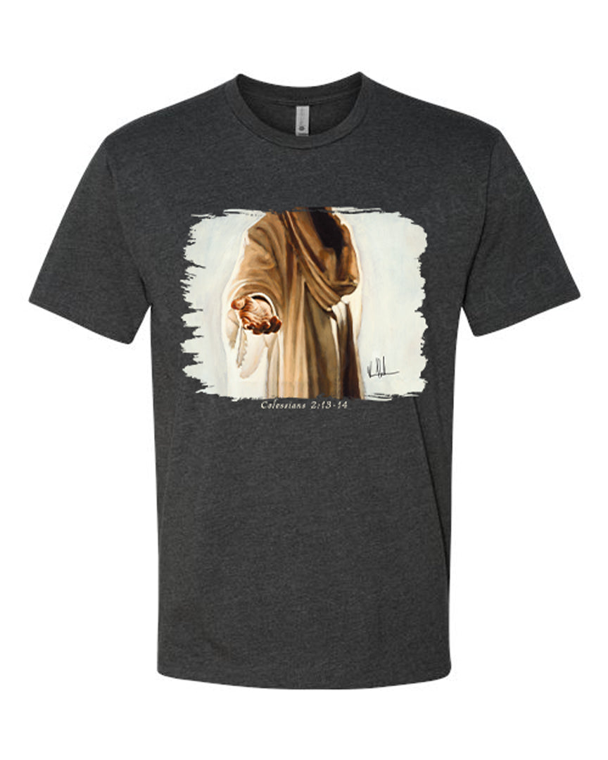 Beckoning - Unisex T-Shirt Poly-Blend Vanessa Horabuena Short Sleeve Charcoal Small