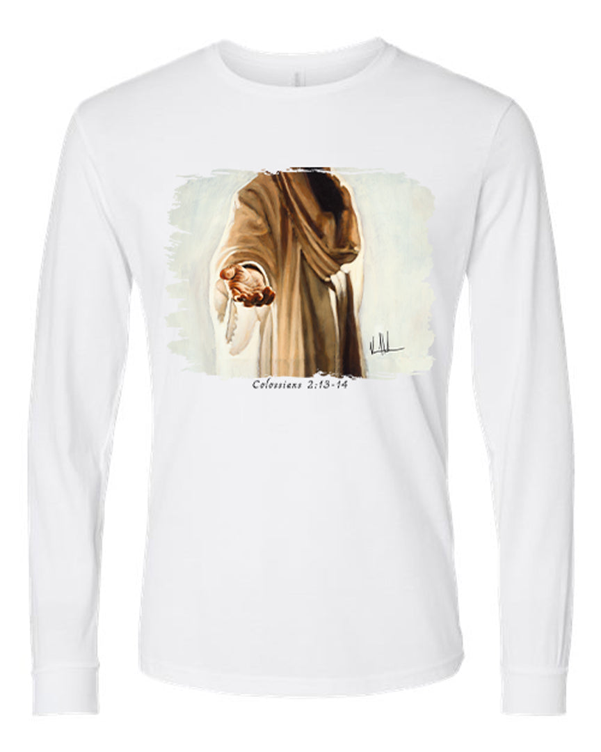 Beckoning - Unisex T-Shirt Poly-Blend Vanessa Horabuena Long Sleeve White Small