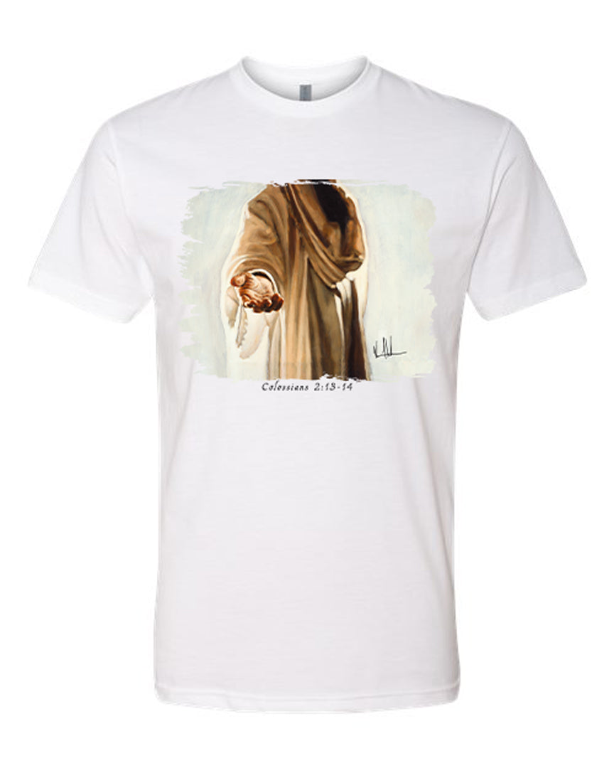 Beckoning - Unisex T-Shirt Poly-Blend Vanessa Horabuena Short Sleeve White Small