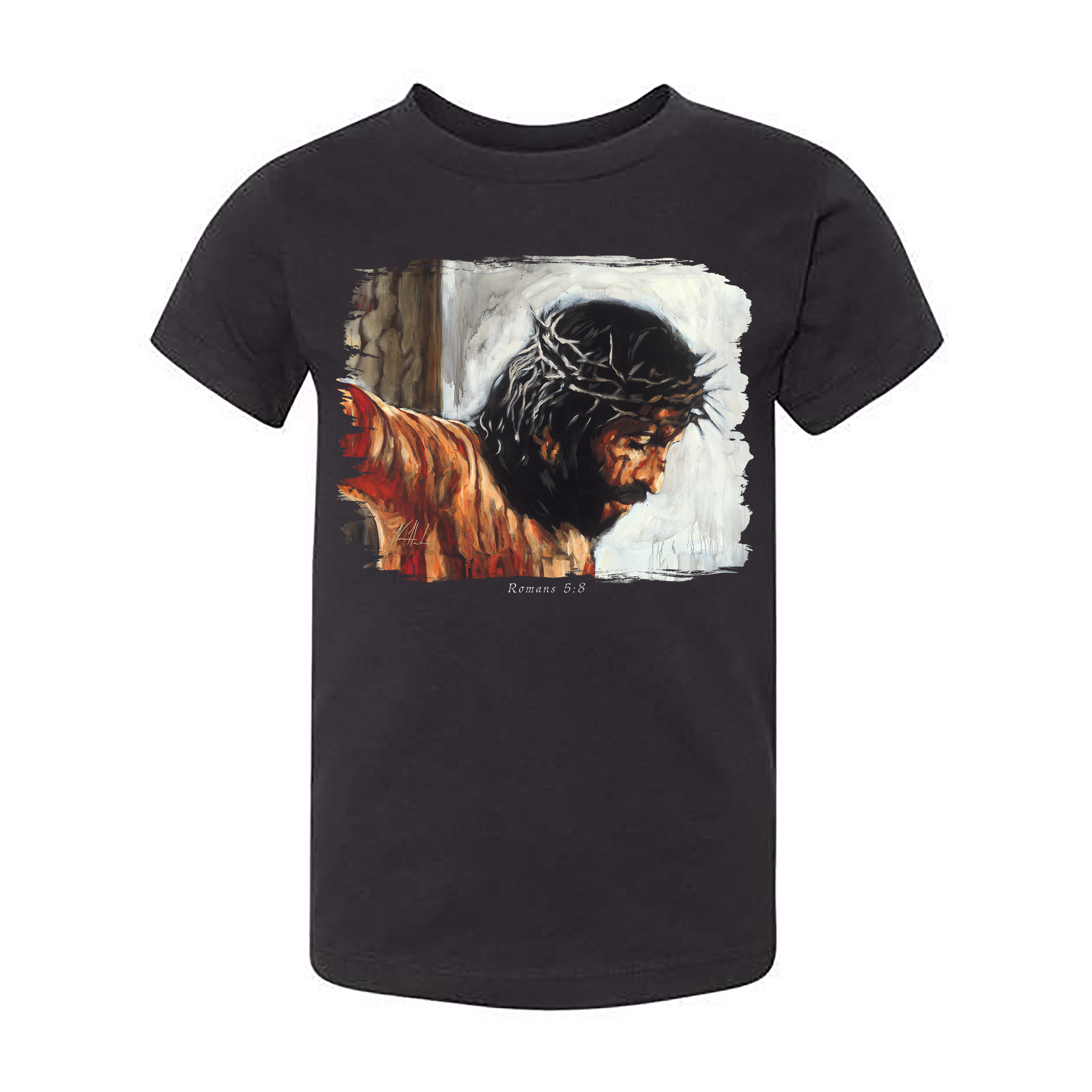 By His Wounds We Are Healed (White Background) - Kids T (Organic Cotton) Organic Cotton Vanessa Horabuena Toddler Black 2T