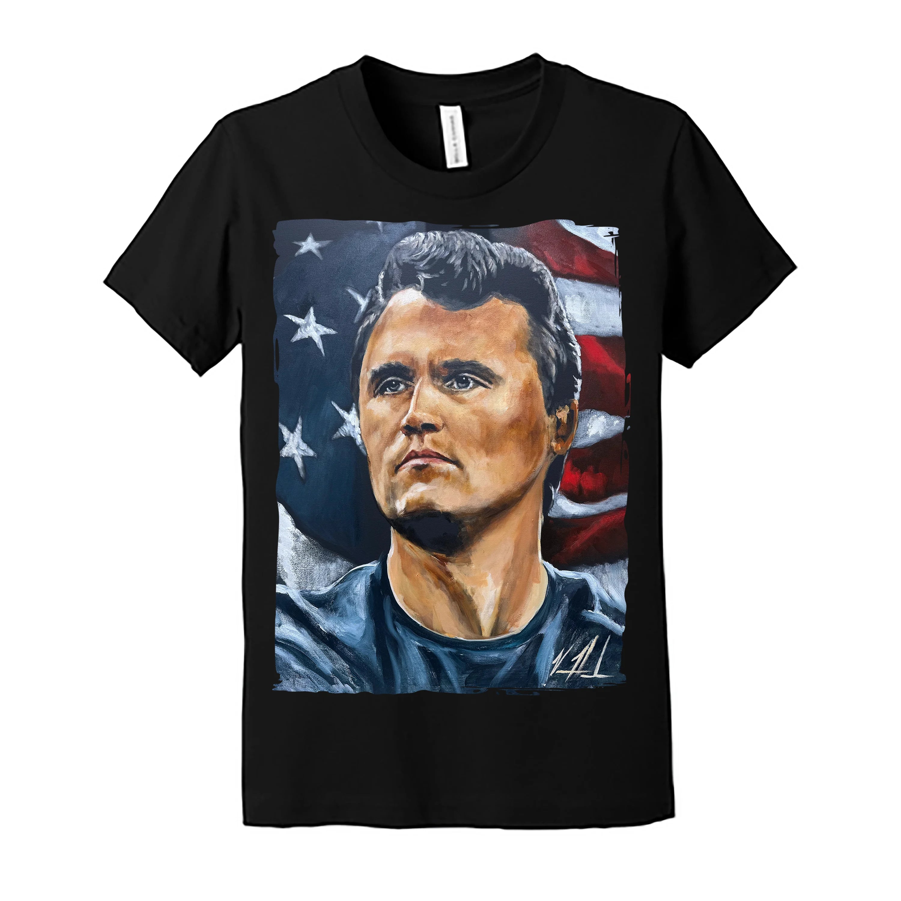 (PRE-ORDER) Kids T (Organic Cotton) - Charlie Kirk - The American Martyr Organic Cotton Vanessa Horabuena Youth Black Small