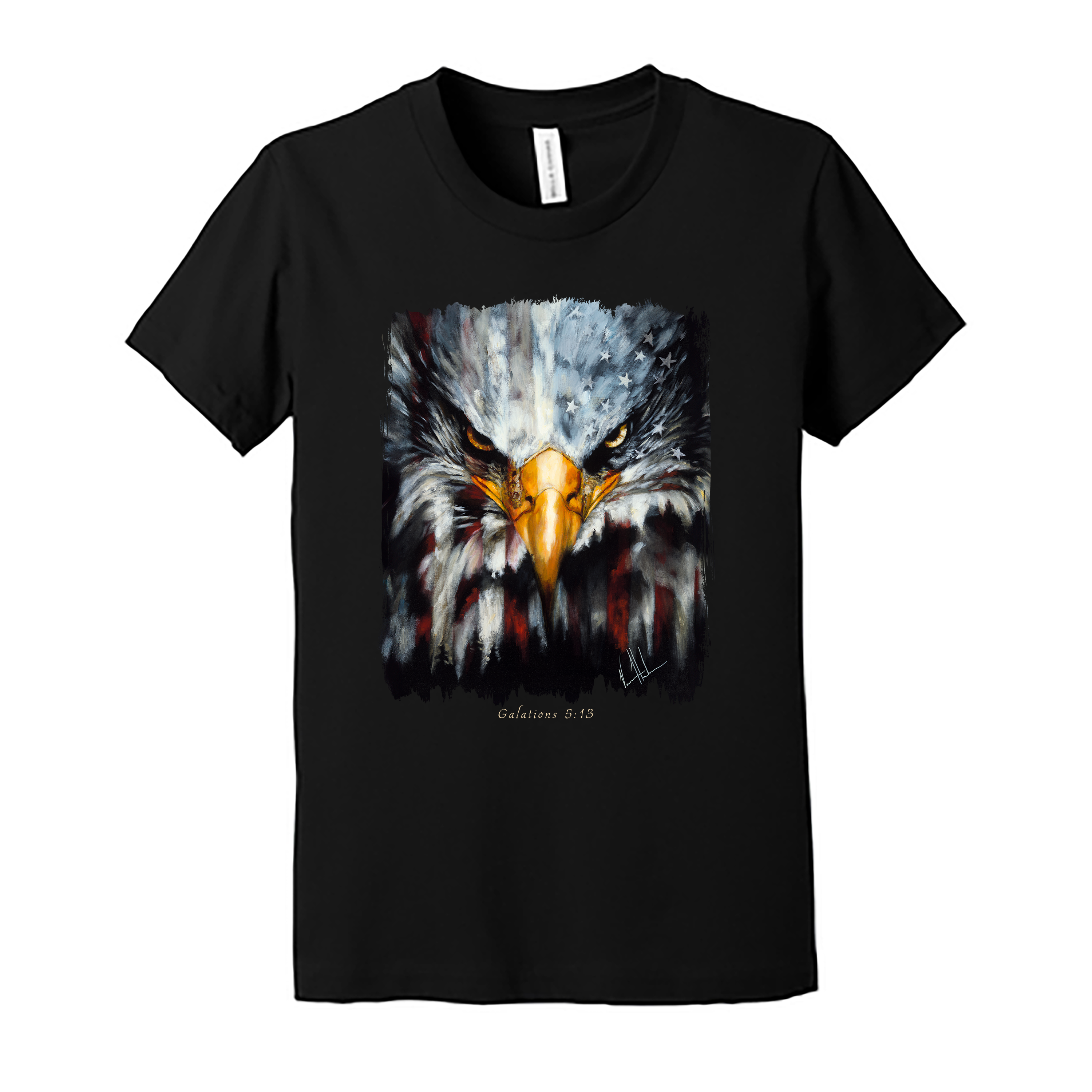 Stripes of Freedom - Kids T (Organic Cotton) Organic Cotton Vanessa Horabuena Youth Black Small