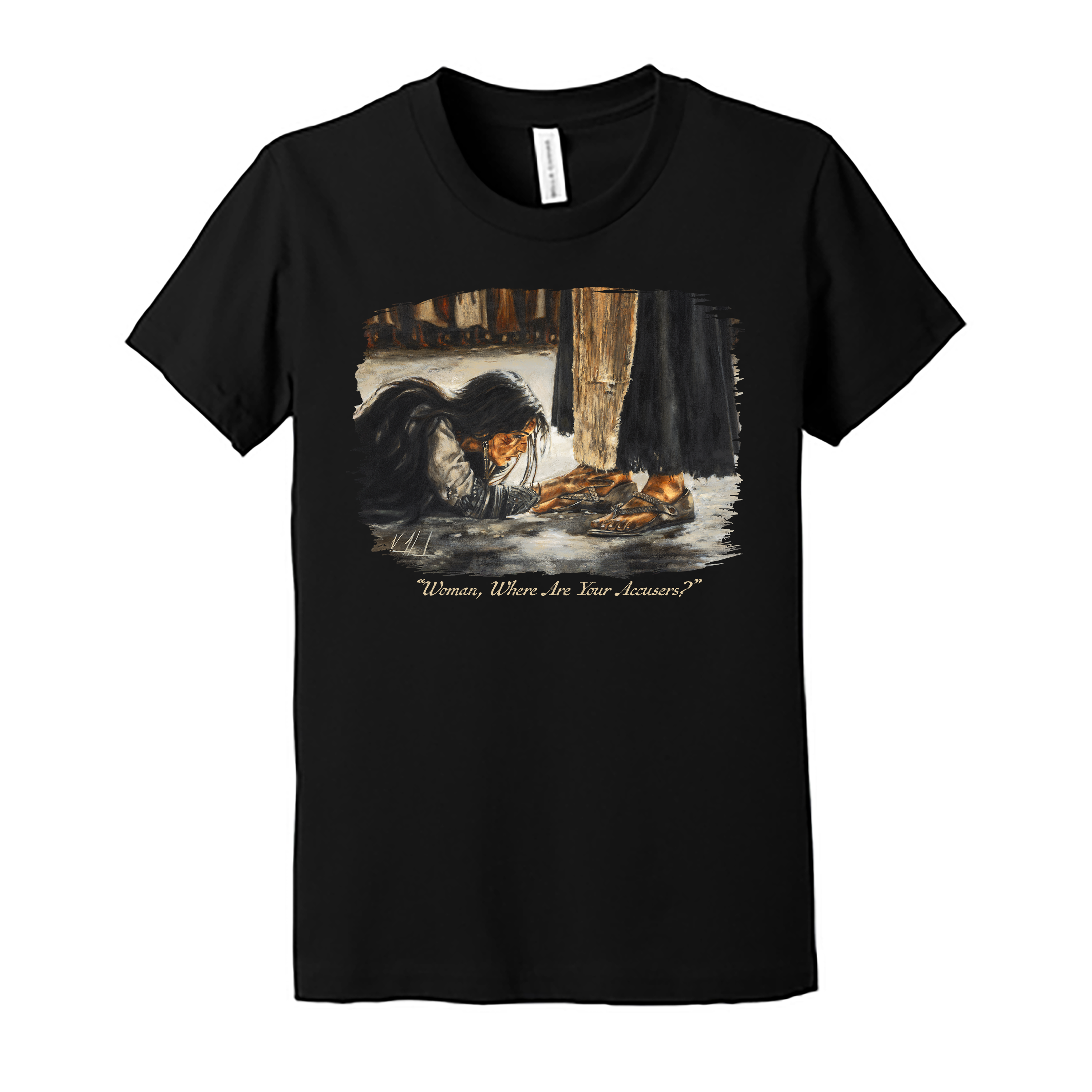 Kids T - “Woman, Where Are Your Accusers?" -(Organic Cotton) Organic Cotton Vanessa Horabuena Youth Black Small