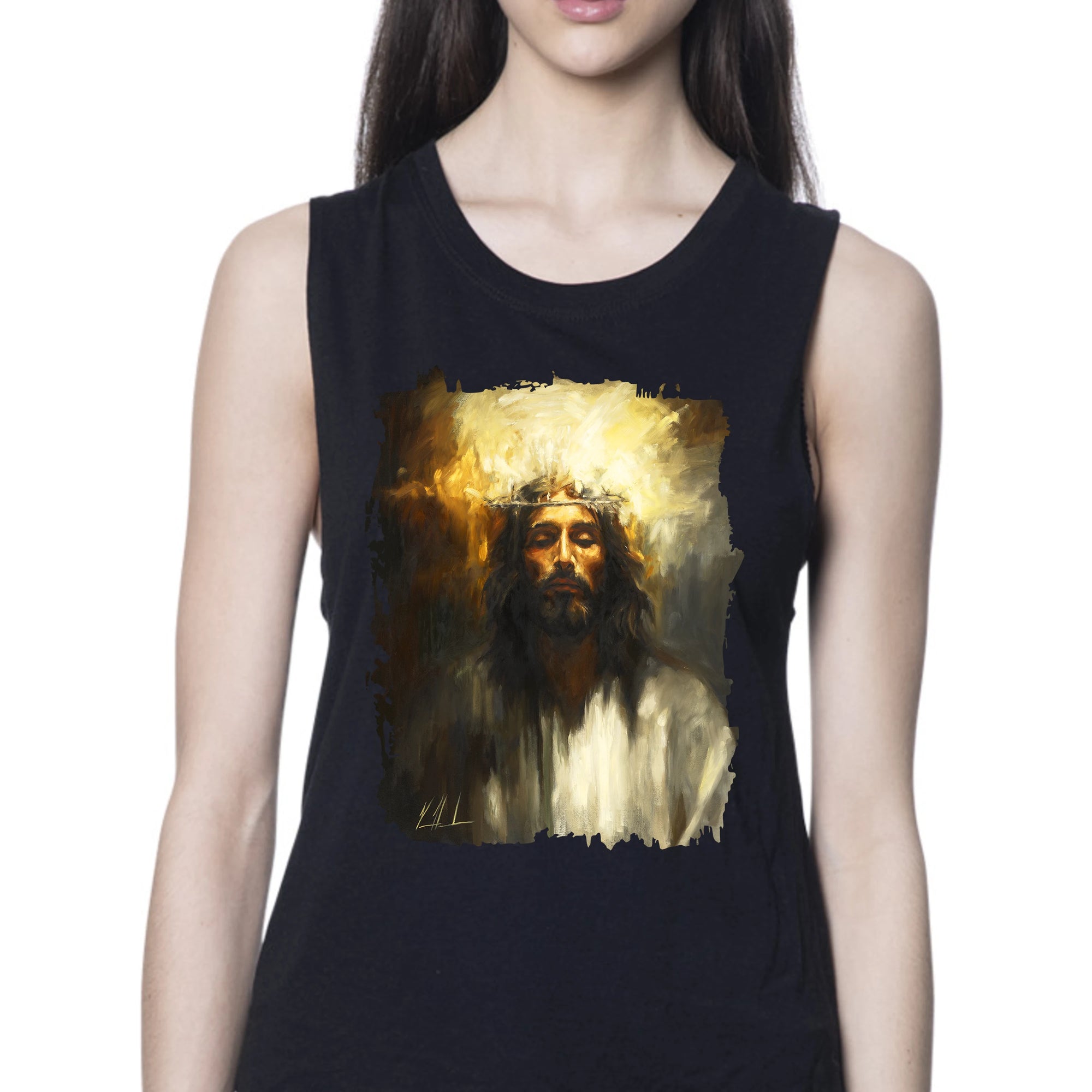 Holy One - Women's Tank Top (Organic Bamboo) Organic Bamboo Vanessa Horabuena Black XS