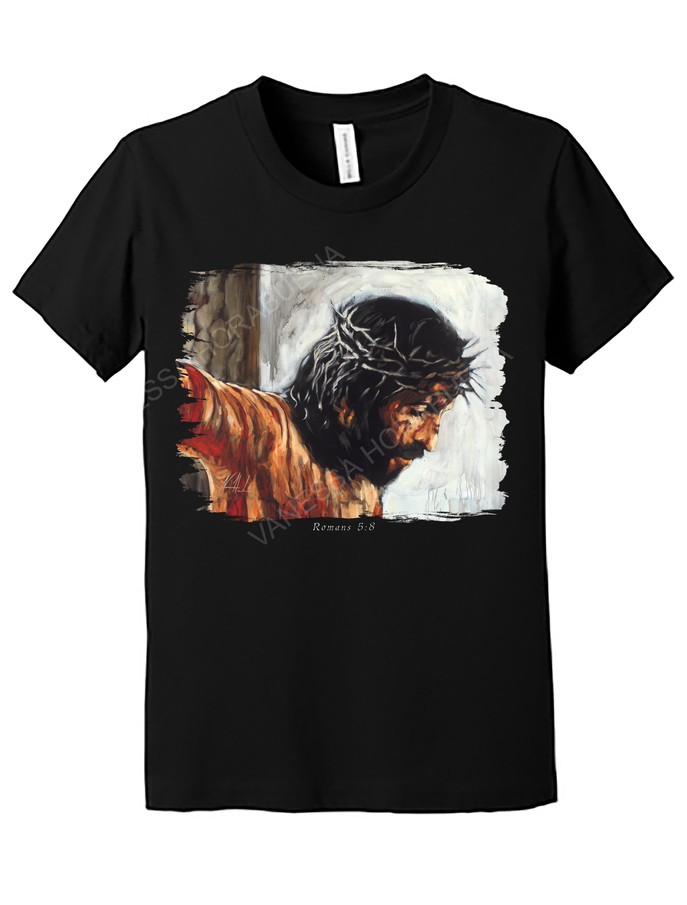 By His Wounds We Are Healed (White Background) - Kids T (Organic Cotton) Organic Cotton Vanessa Horabuena Kids Black Small