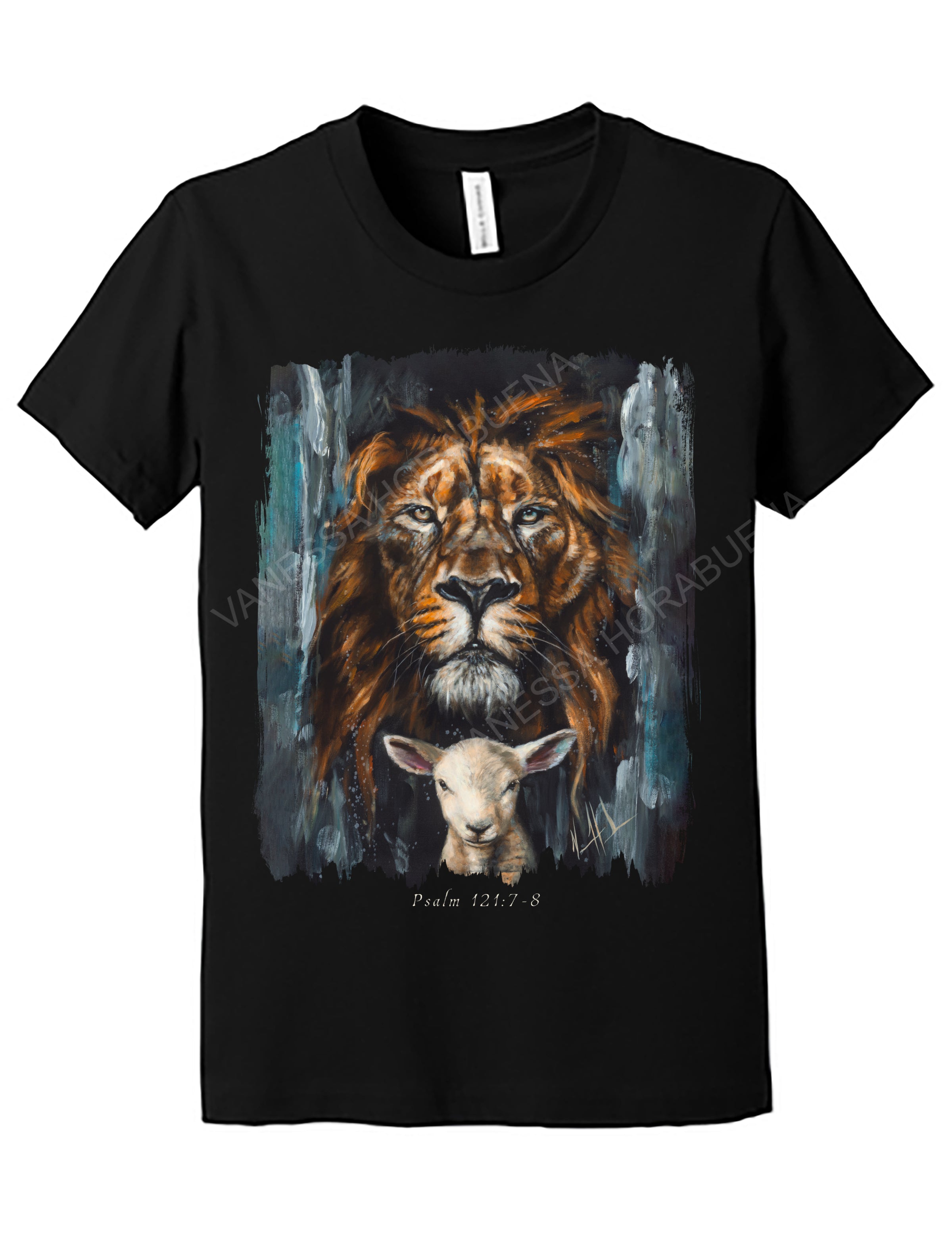 The Lion and Lamb Passover - Kids T (Organic Cotton) Organic Cotton Vanessa Horabuena Kids Black Small