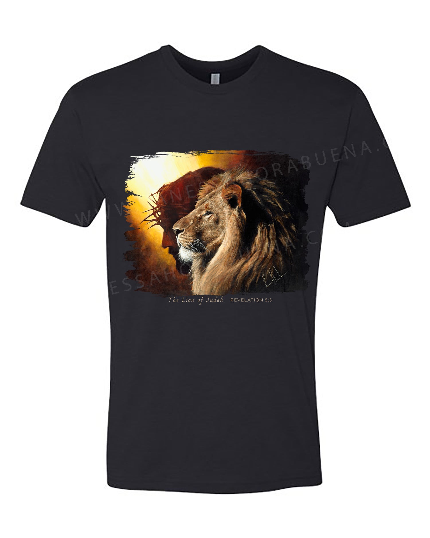 The Lion of Judah - Unisex T-Shirt Vanessa Horabuena Short Sleeve Black Small