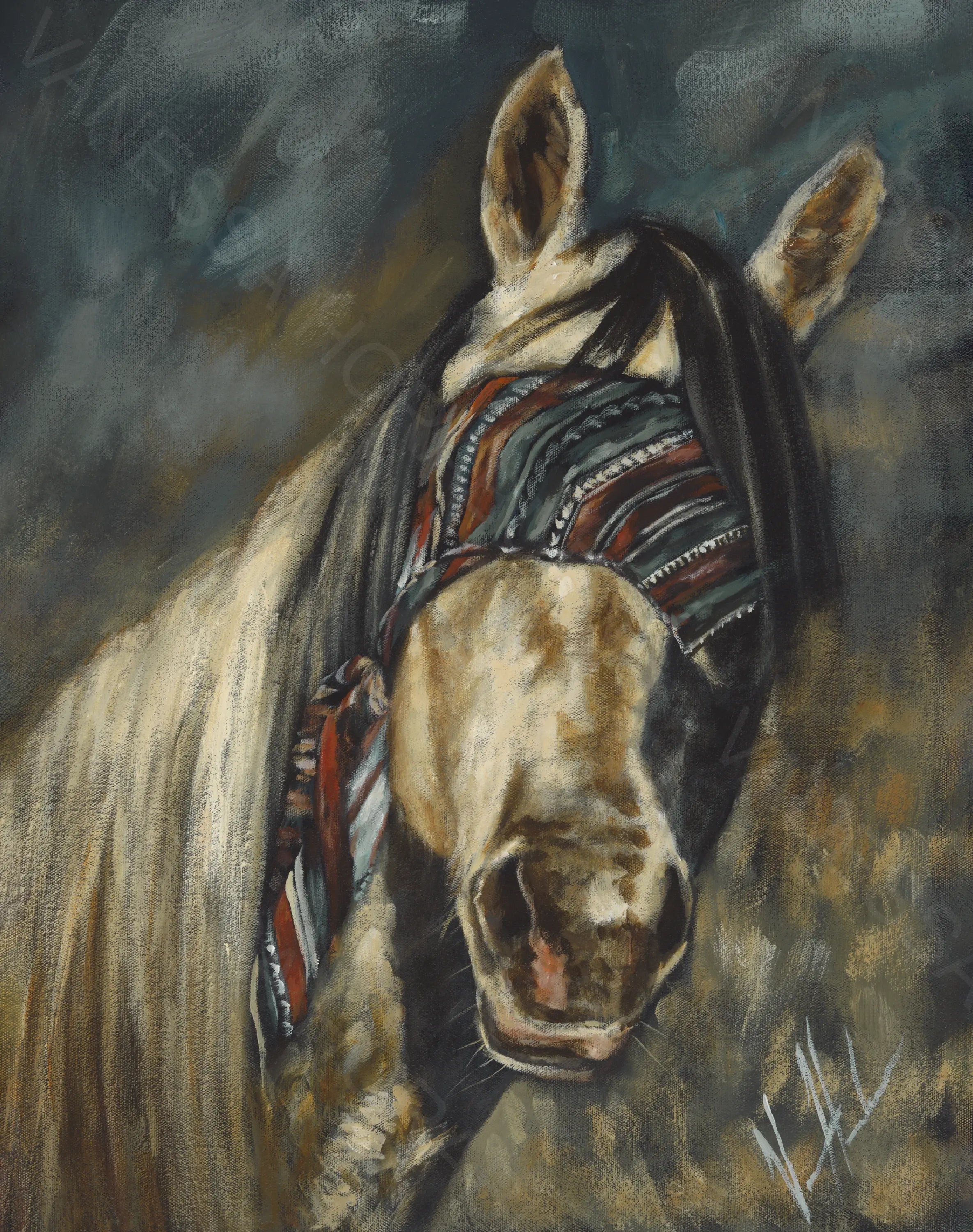 Blind Faith (Hand Embellished Canvas Print) Horse Art Print Vanessa Horabuena
