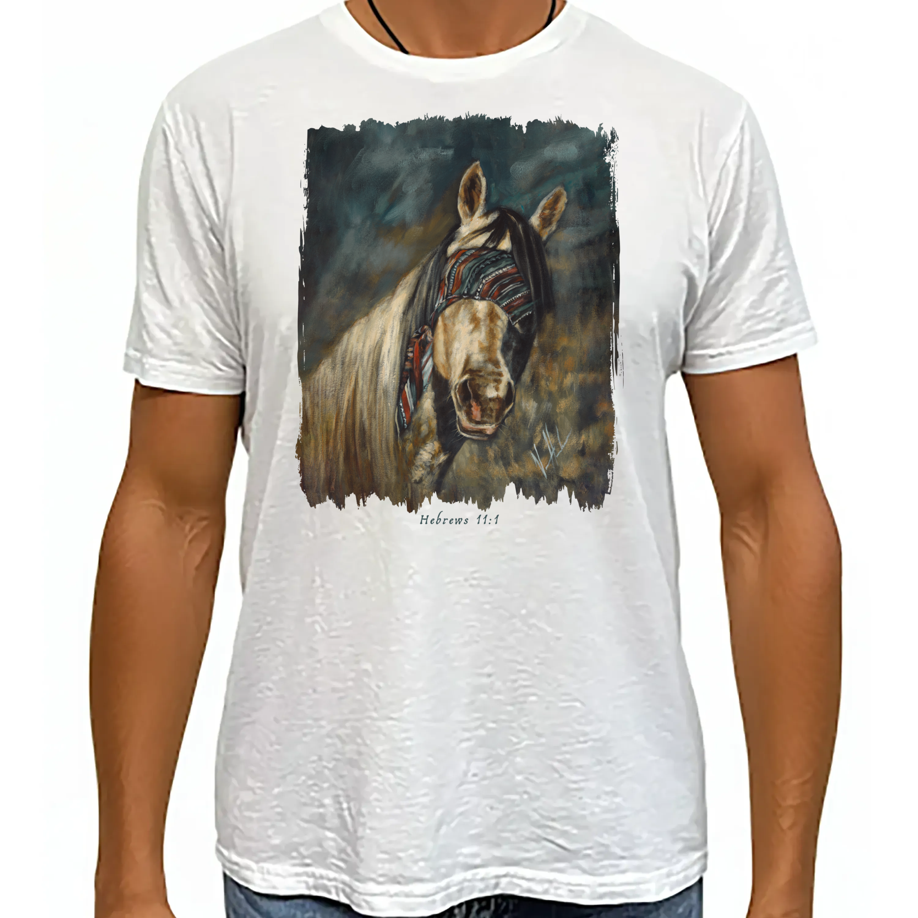 Blind Faith - Unisex T (Premium Organic Fabric) Vanessa Horabuena Bamboo White Small