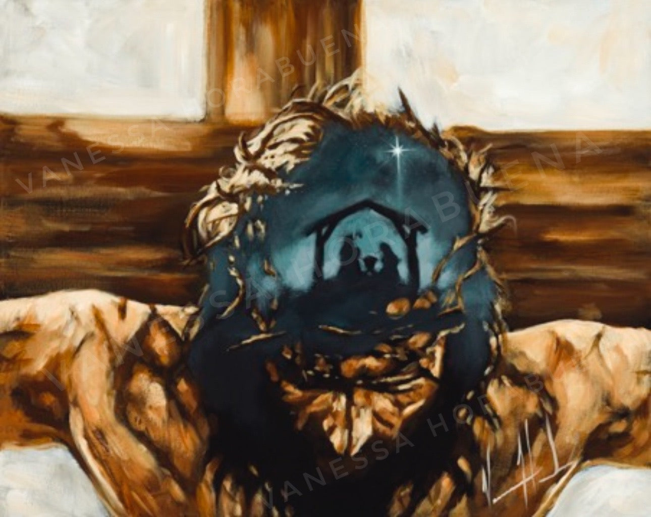 Love's True Story (Hand Embellished Canvas Print) Jesus Art Print Vanessa Horabuena