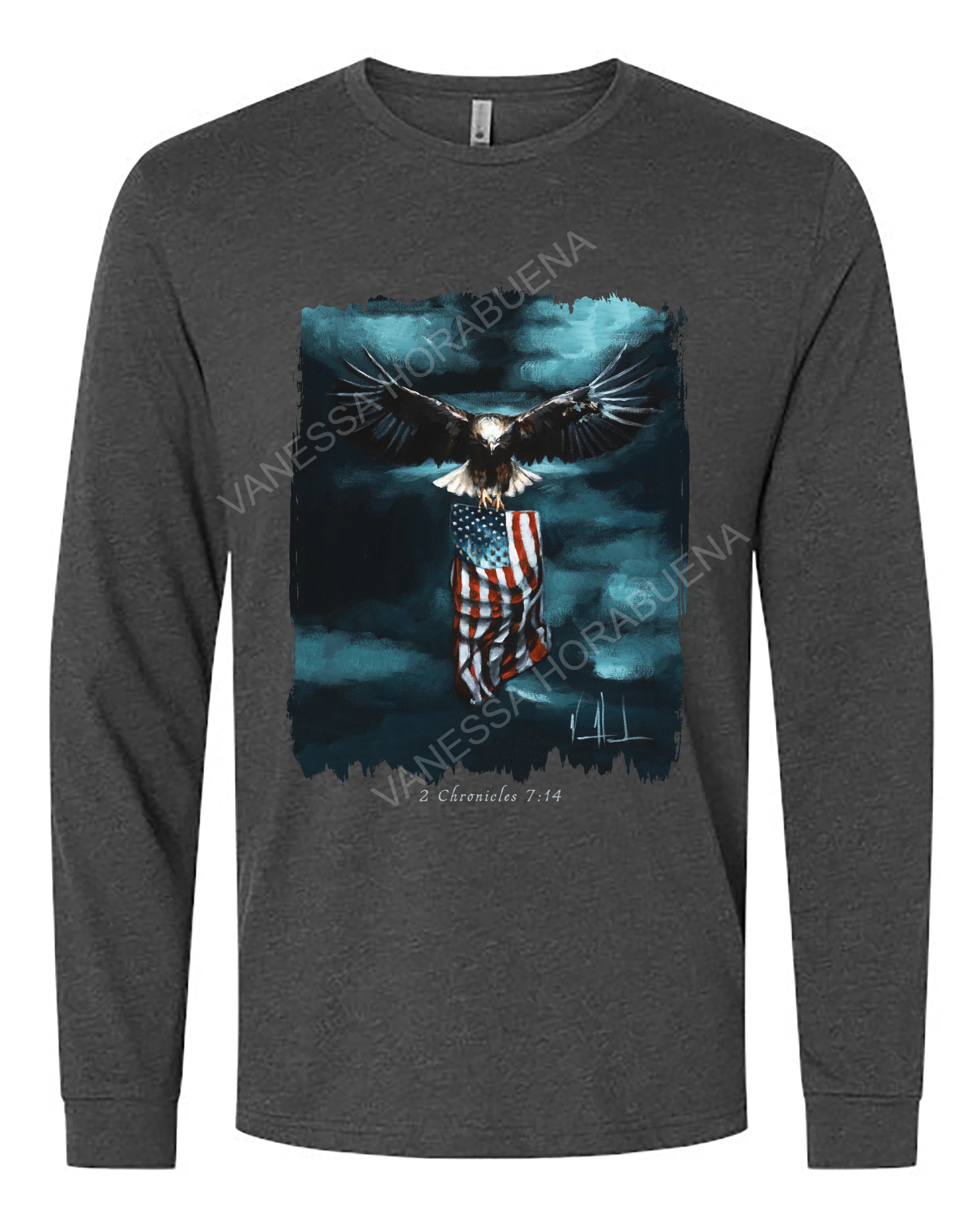 Revive Our Nation - Unisex T-Shirt Poly-Blend Vanessa Horabuena Long Sleeve Charcoal Small