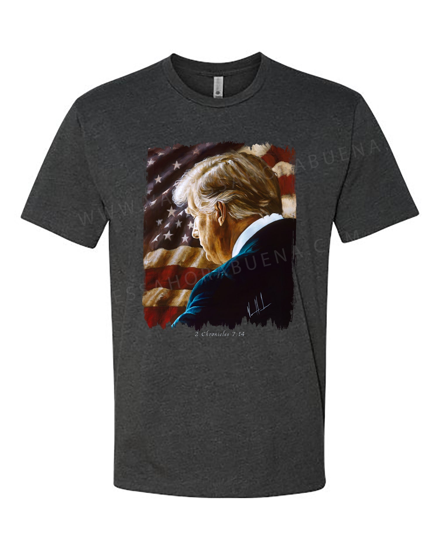 Prayers for Our Nation - Unisex T-Shirt Poly-Blend Vanessa Horabuena Short Sleeve Charcoal Small