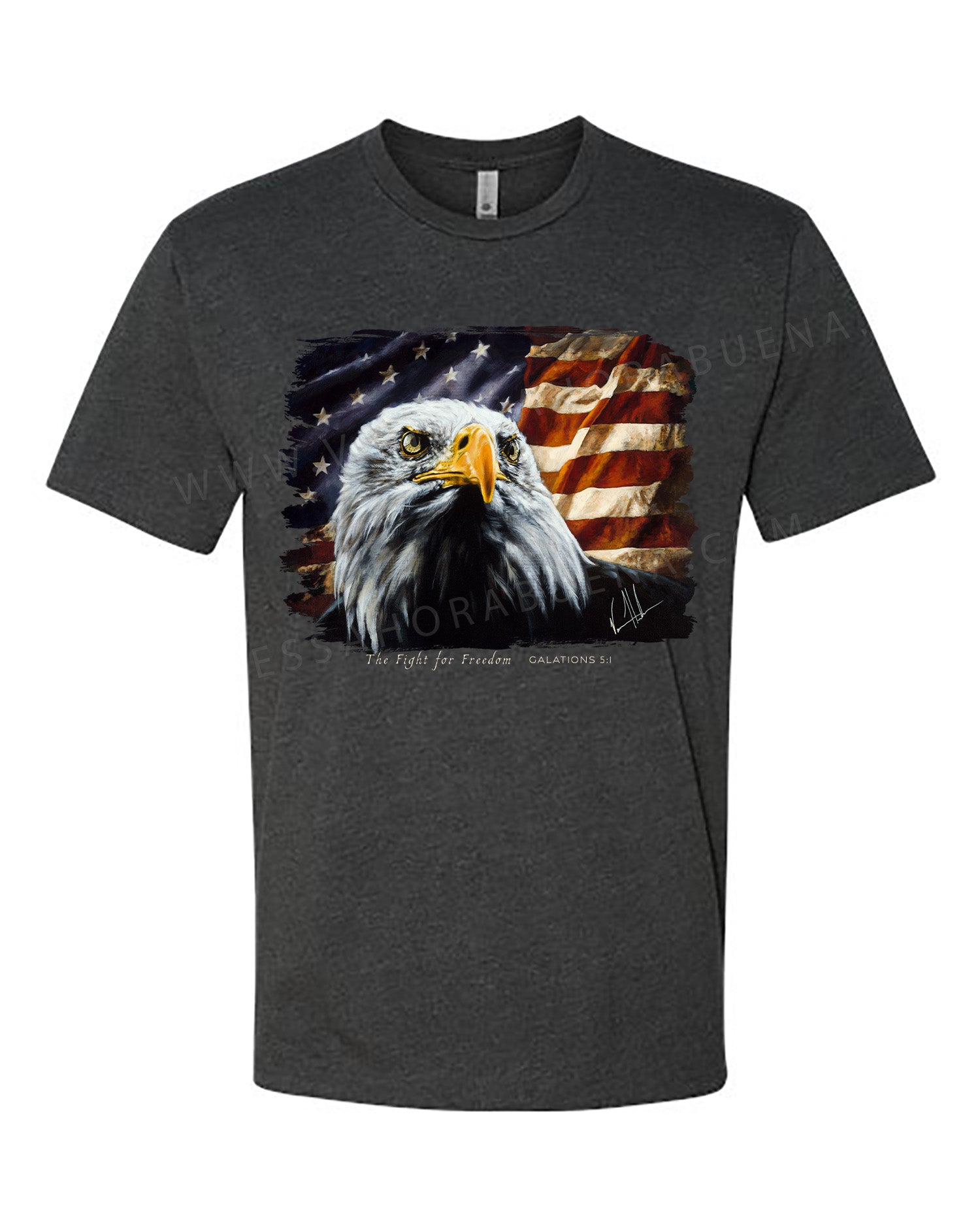 The Fight for Freedom - Unisex T-Shirt Poly-Blend Vanessa Horabuena Short Sleeve Charcoal Small
