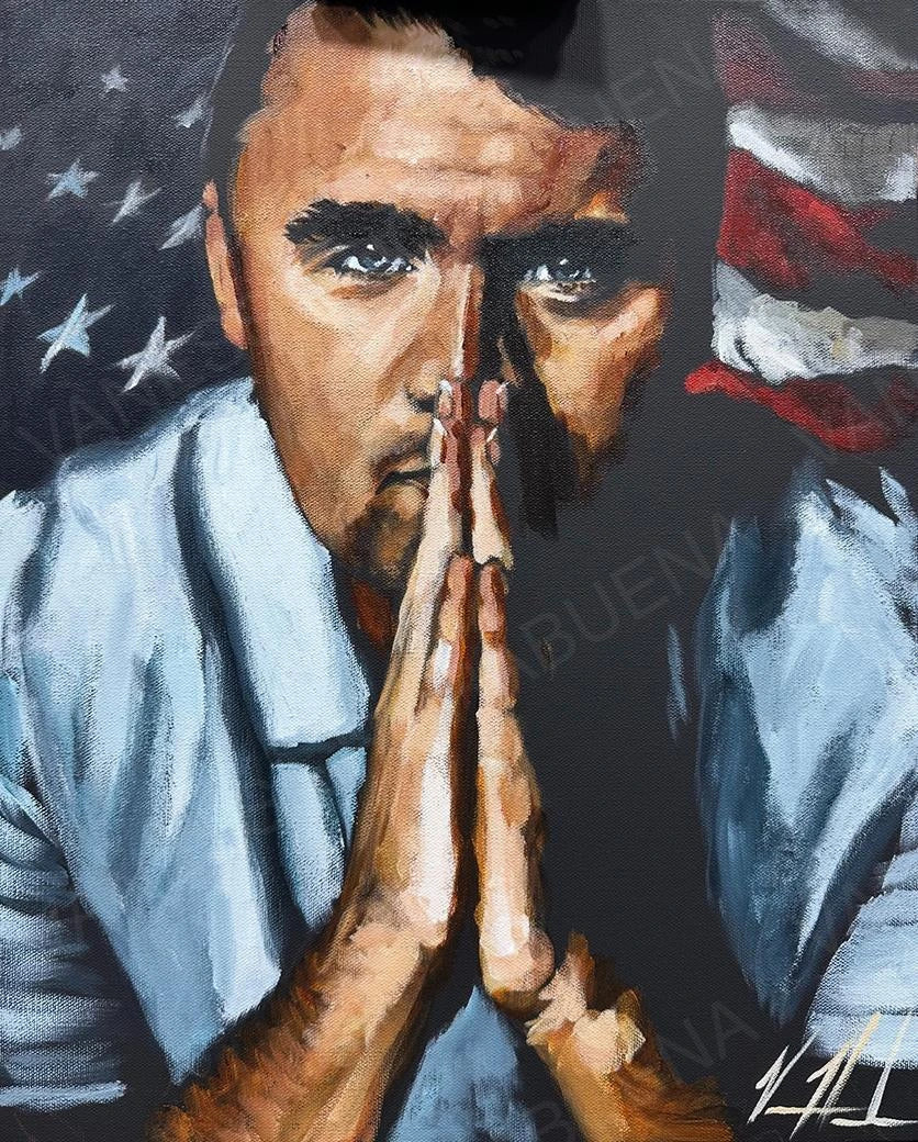 C#. 19 - Charlie Kirk - A Patriot's Tribute - 11"x14" Canvas Print Vanessa Horabuena