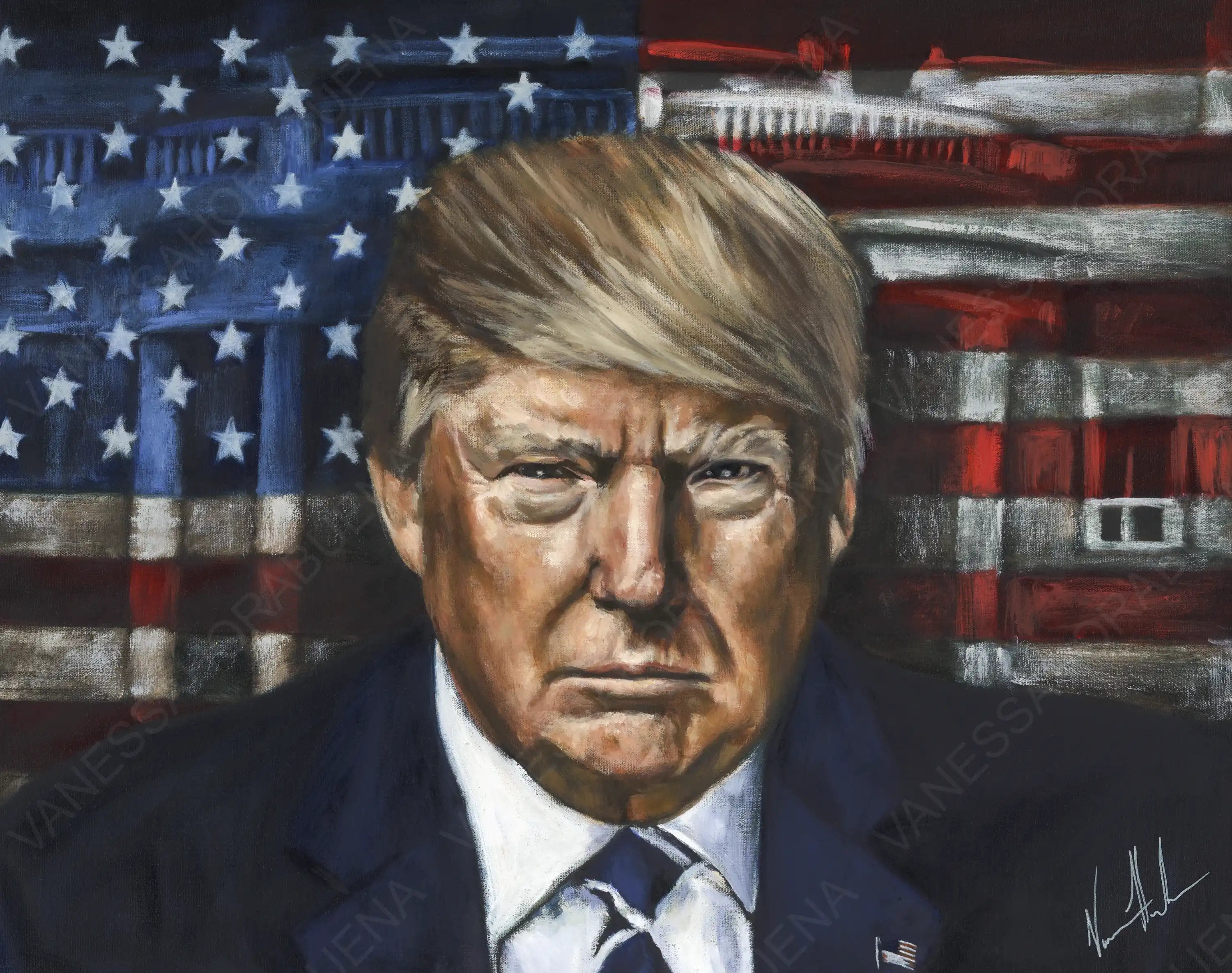 CM# 15 - Commander in Chief - 30"x40" Canvas Print Vanessa Horabuena