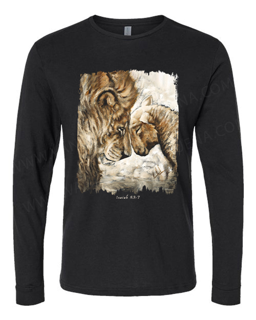 Compassion of a King (White) - Unisex T-Shirt Poly-Blend Vanessa Horabuena Long Sleeve Black Small