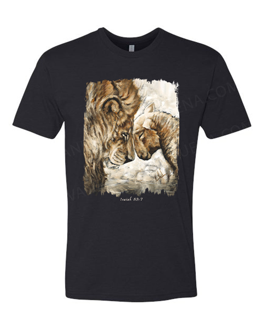 Compassion of a King (White) - Unisex T-Shirt Poly-Blend Vanessa Horabuena Short Sleeve Black Small