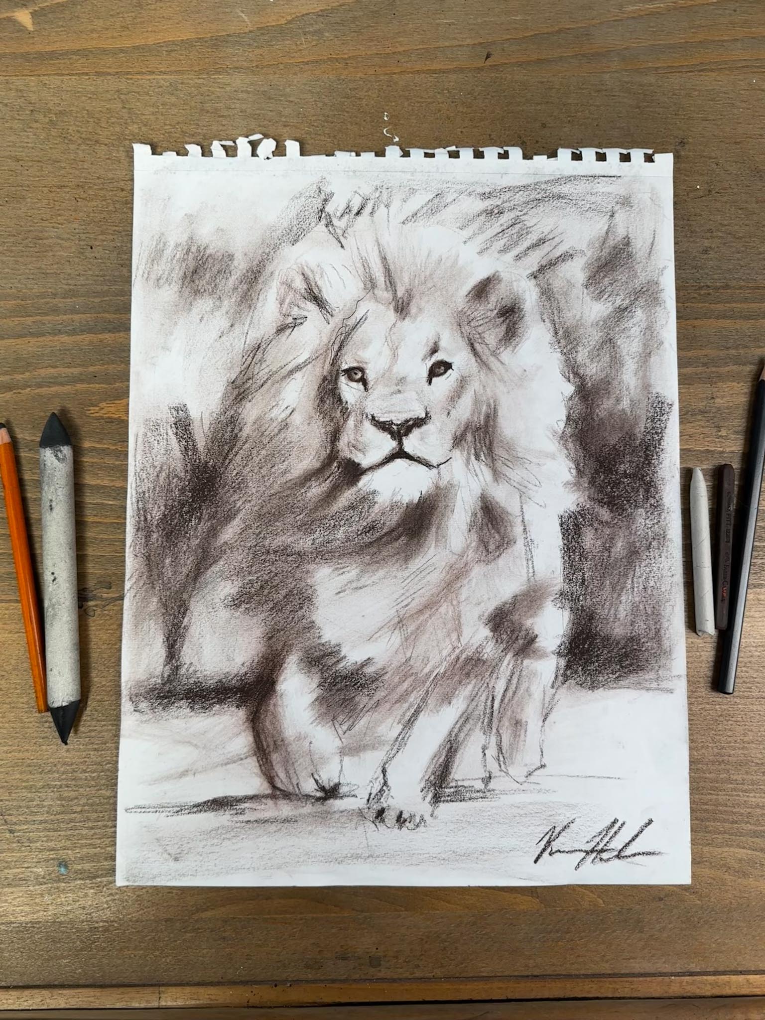 Created for Courage - 11”x14” Original Conté Crayon & Charcoal Drawing Original Painting Vanessa Horabuena