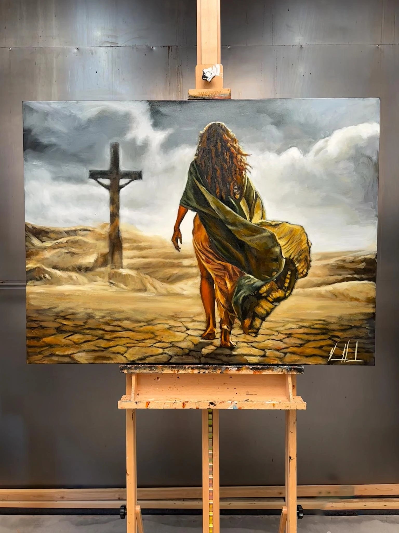 Journey to the Cross - 30βx40β Original Mixed Media Oil Painting