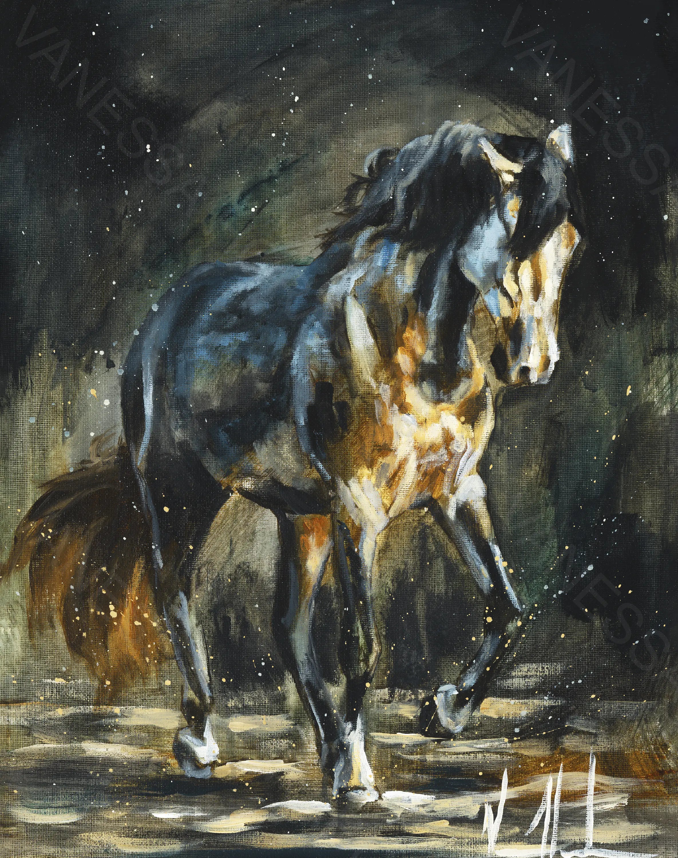 Destined to Lead (Hand Embellishment Canvas Print) Horse Art Print Vanessa Horabuena
