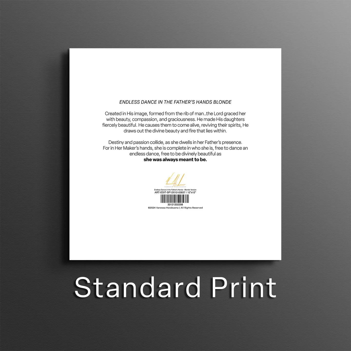 Endless Dance in the Father’s Hands - Blonde Version Women's Art Print Vanessa Horabuena