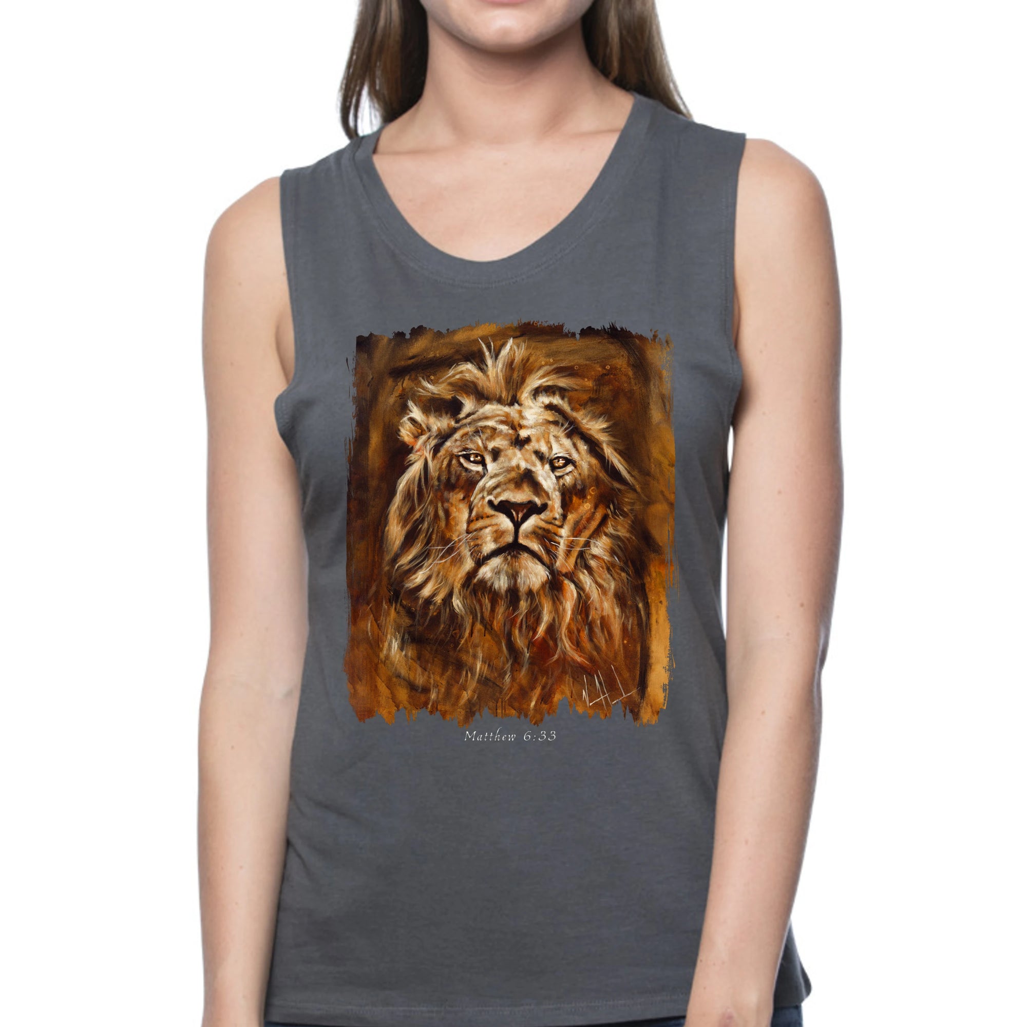 Eternal King - Women's Tank Top (Organic Bamboo) Organic Bamboo Vanessa Horabuena Short Sleeve Pewter (Grey) XS