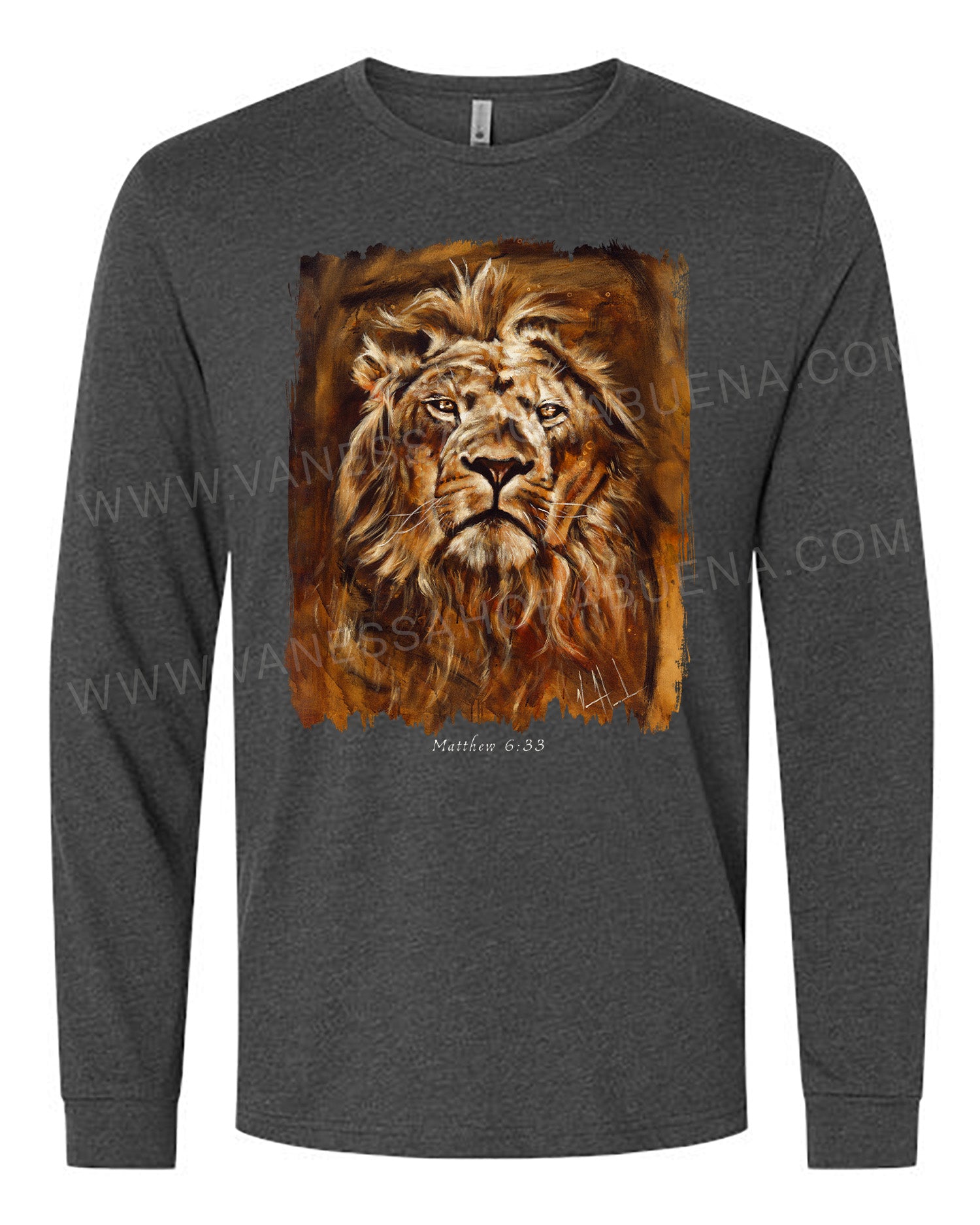 Eternal King - Unisex T-Shirt Poly-Blend Vanessa Horabuena Long Sleeve Charcoal Small