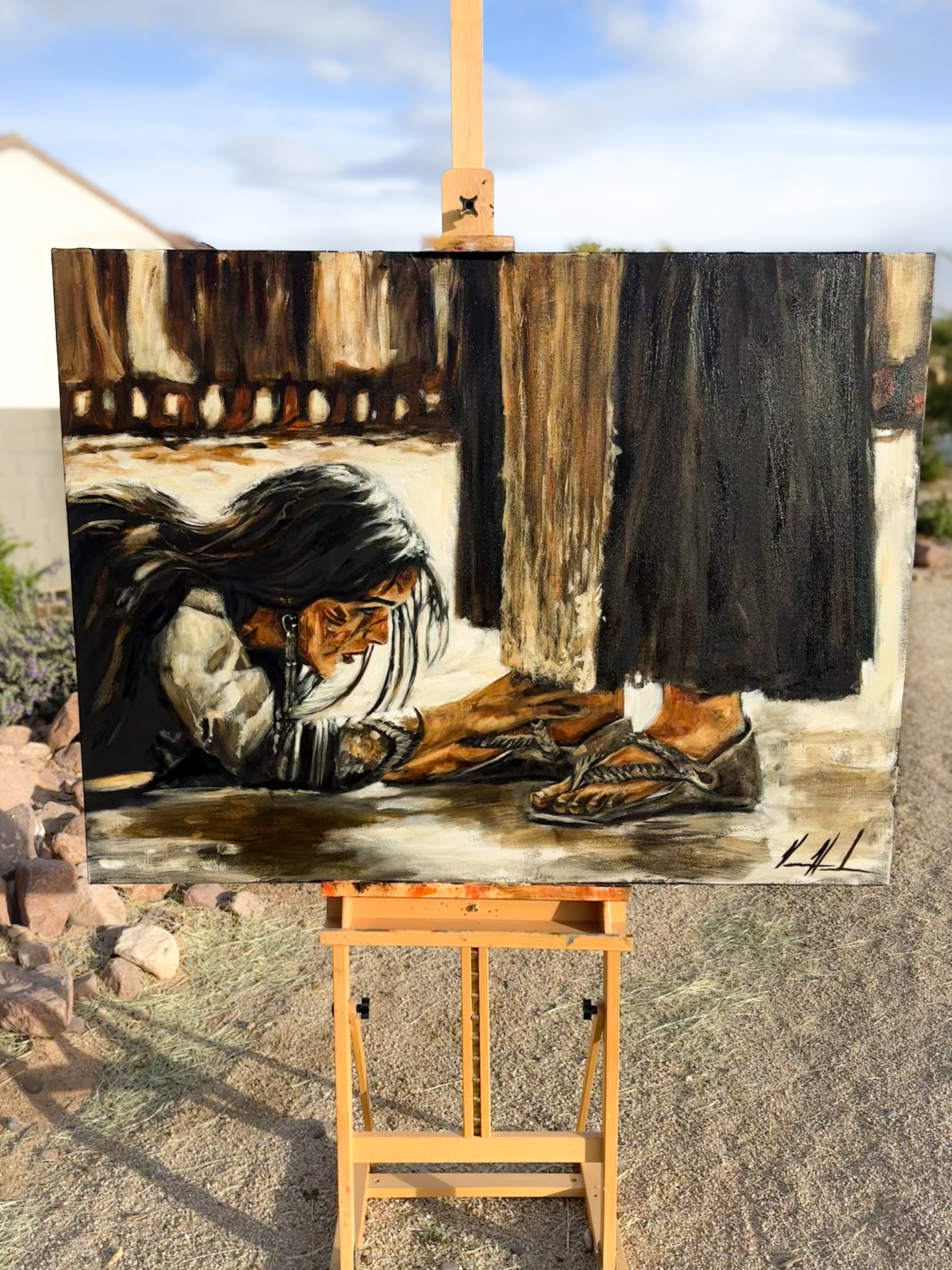 “Woman, Where Are Your Accusers?” - 36”x48” Original Acrylic Painting Original Painting Vanessa Horabuena