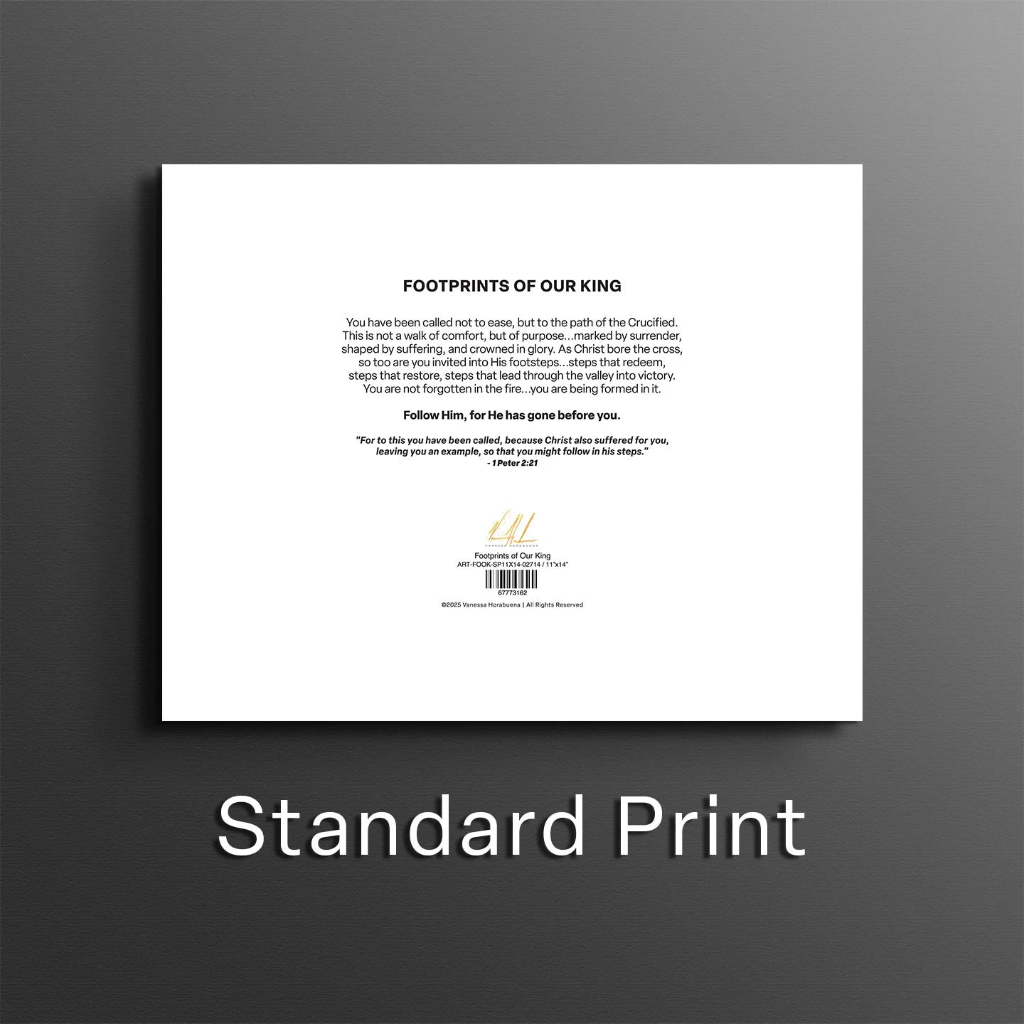 Footprints of Our King Jesus Art Print Vanessa Horabuena