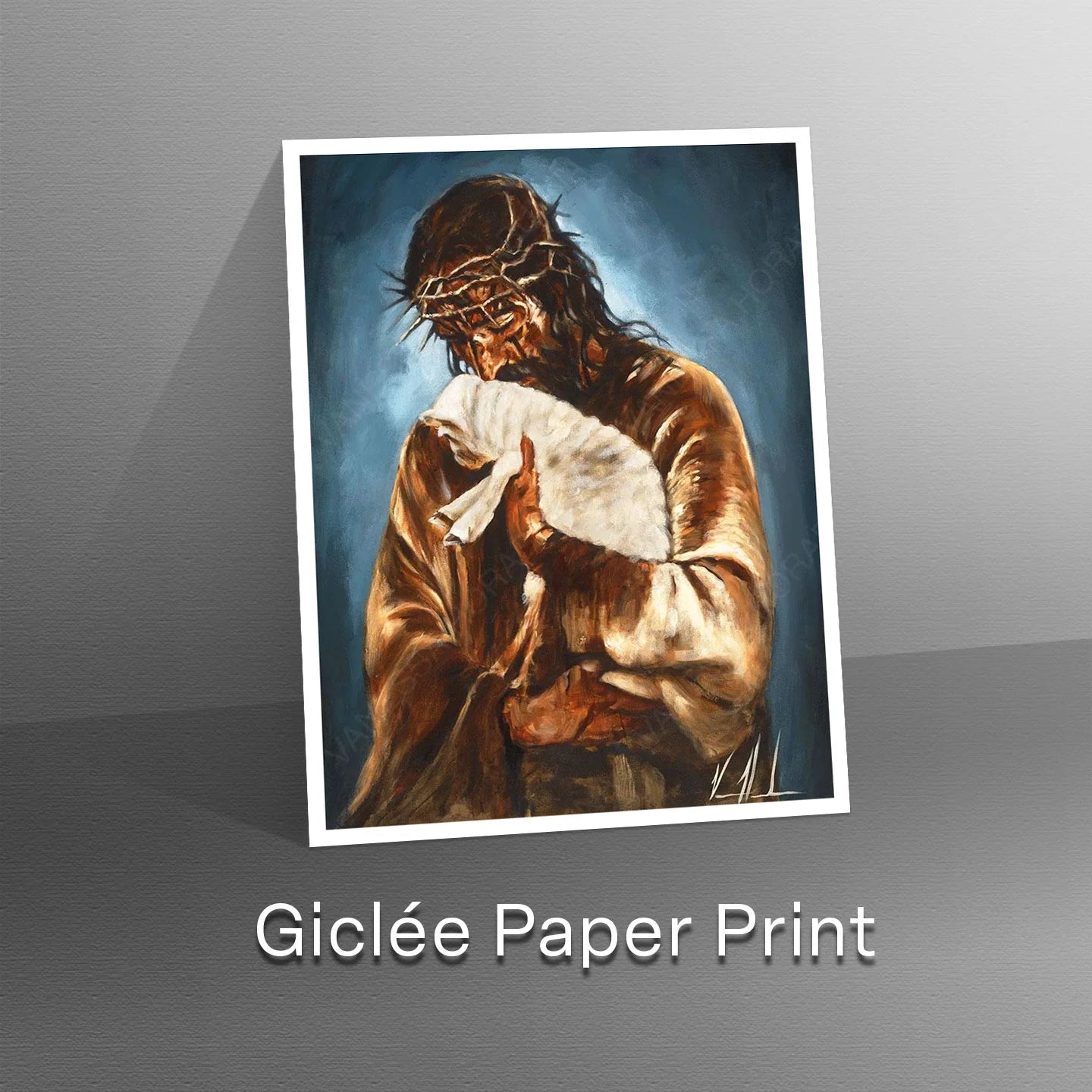 For the One Who Lost Its Way (Blue Background) Jesus Art Print Vanessa Horabuena