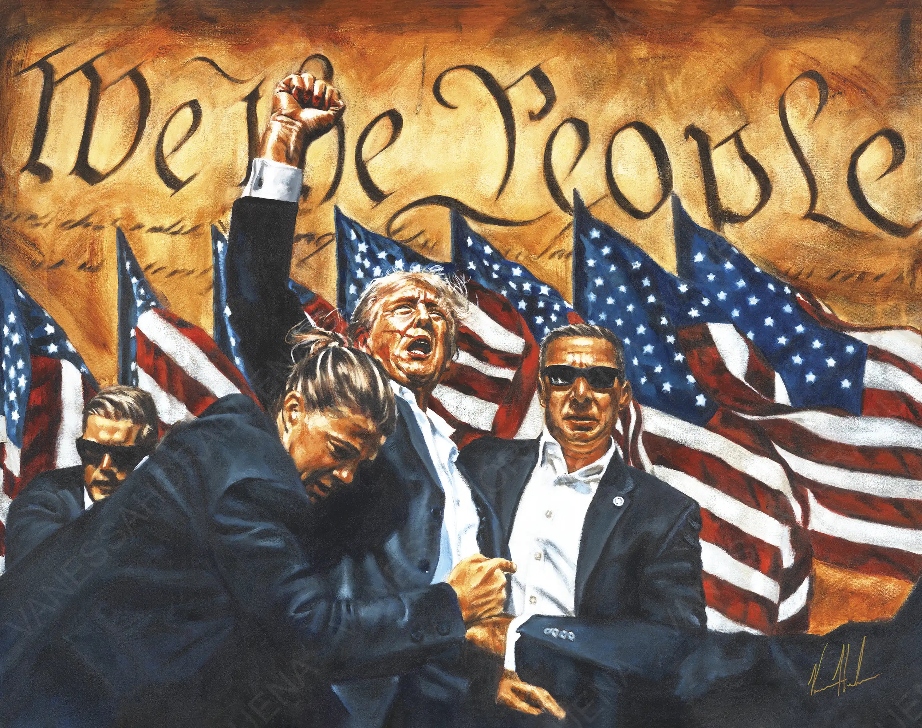 CM# 52 - The Fight For America - 11"x14" Canvas Print Vanessa Horabuena