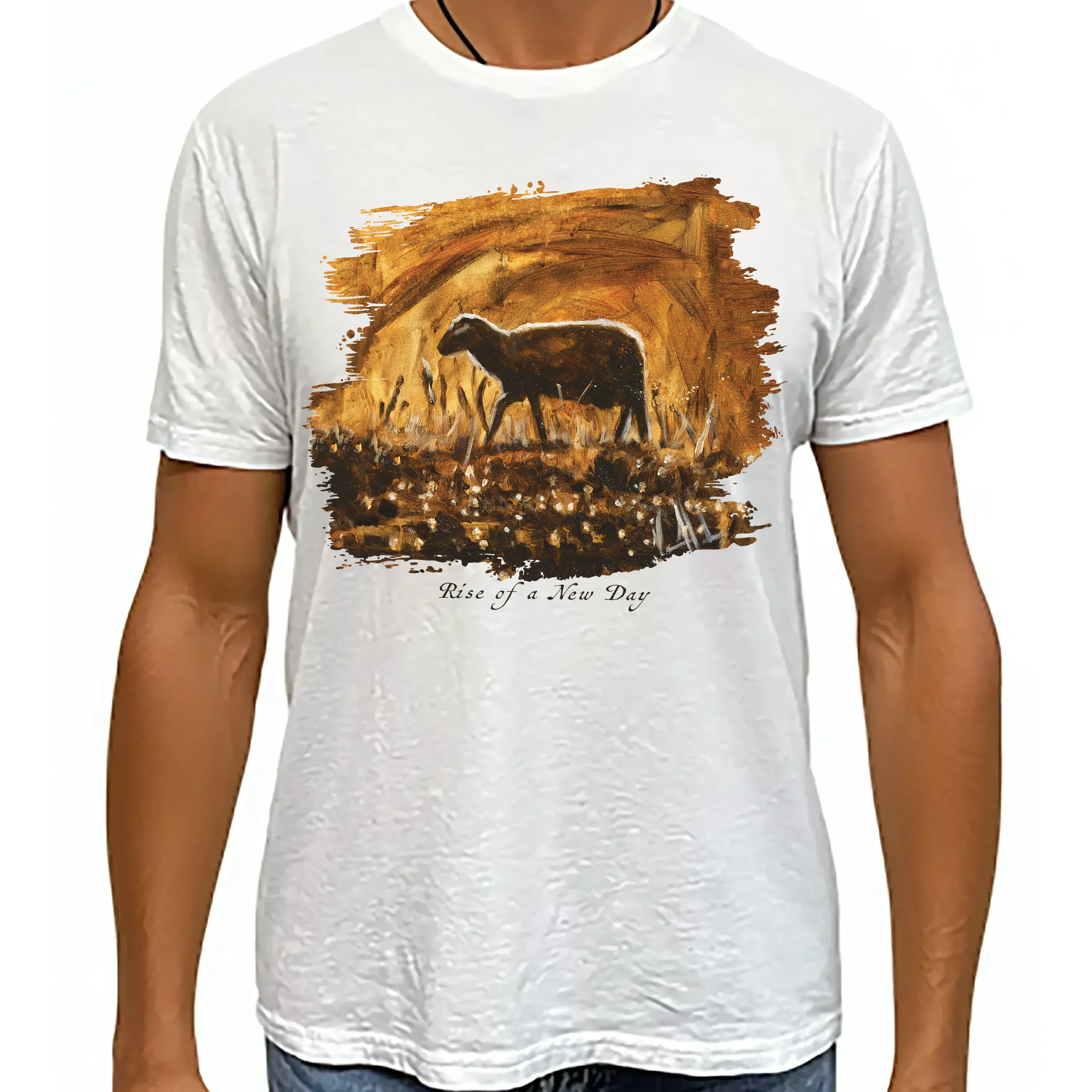 Rise Of A New Day - Unisex T (Premium Organic Fabric) Vanessa Horabuena Bamboo White Small